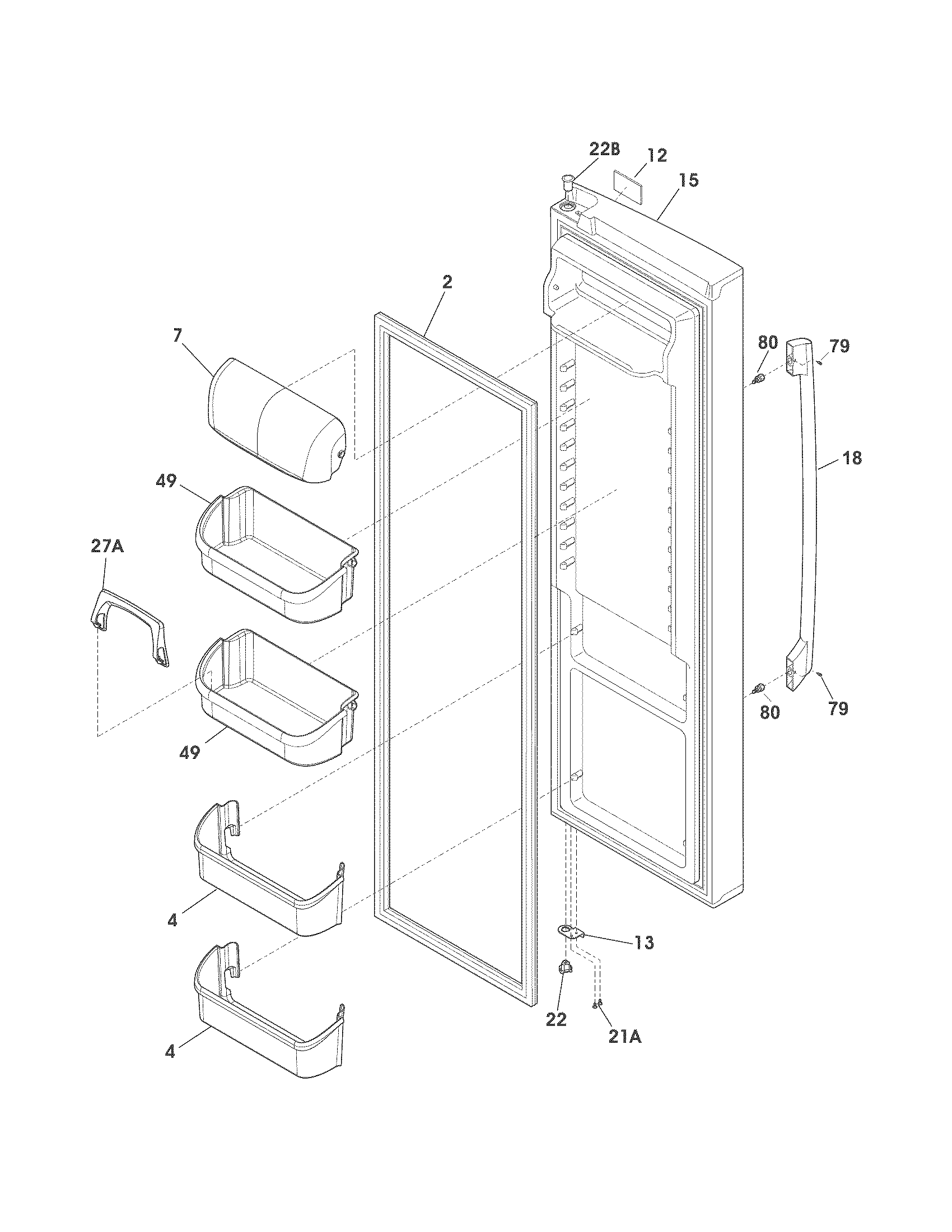 Frigidaire FPHS2699PF0 refrigerator door diagram