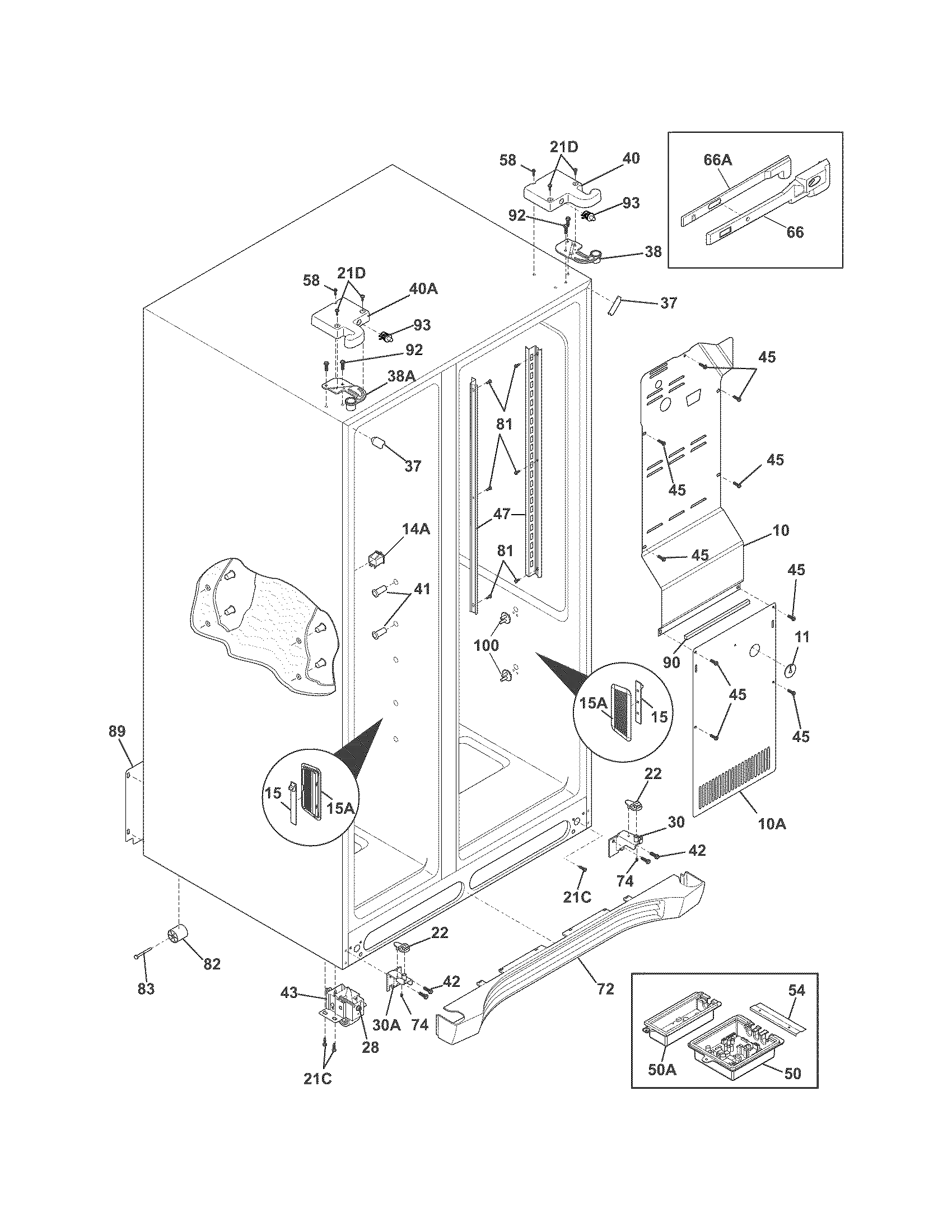 Frigidaire FGHS2655PF0 cabinet diagram