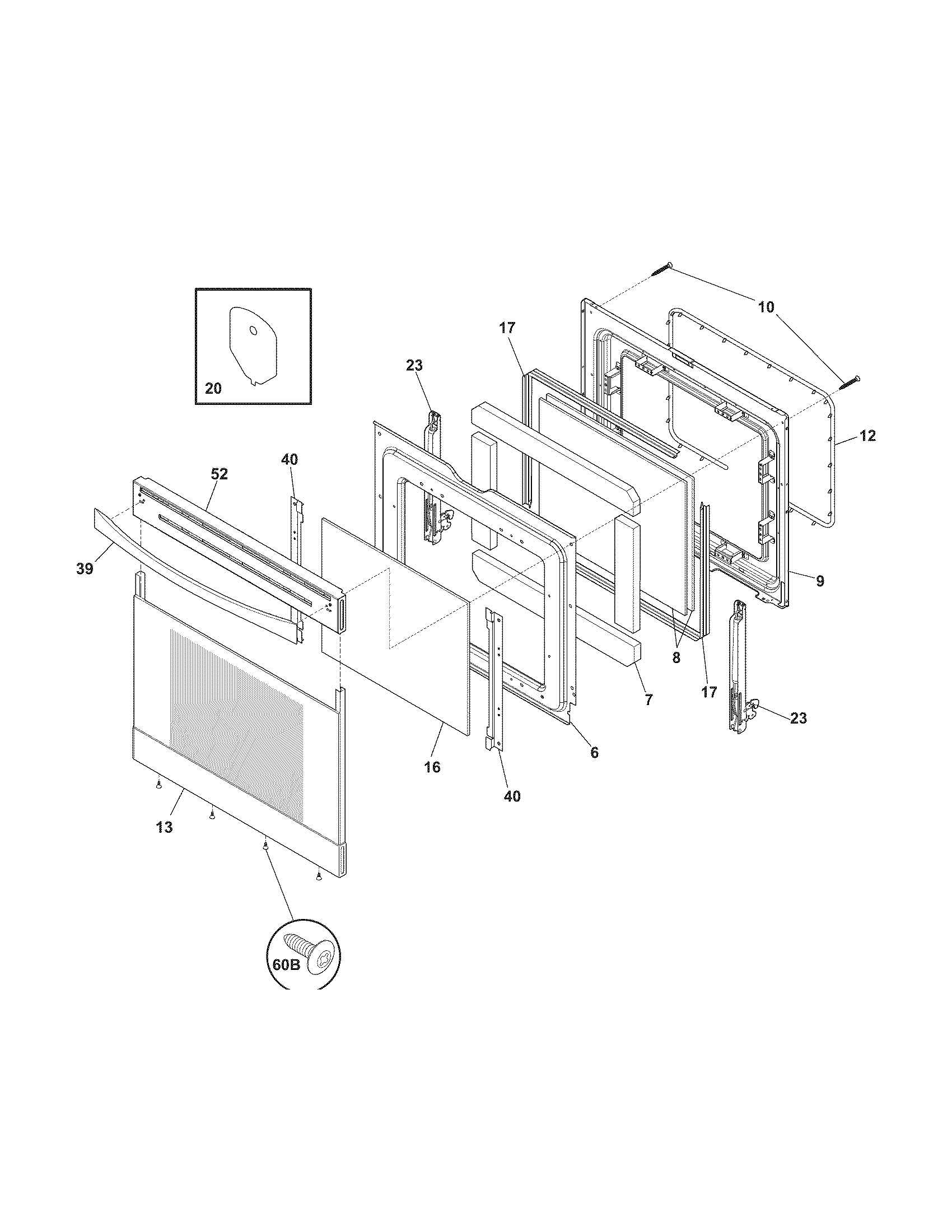 Kenmore Elite 79097103013 door diagram
