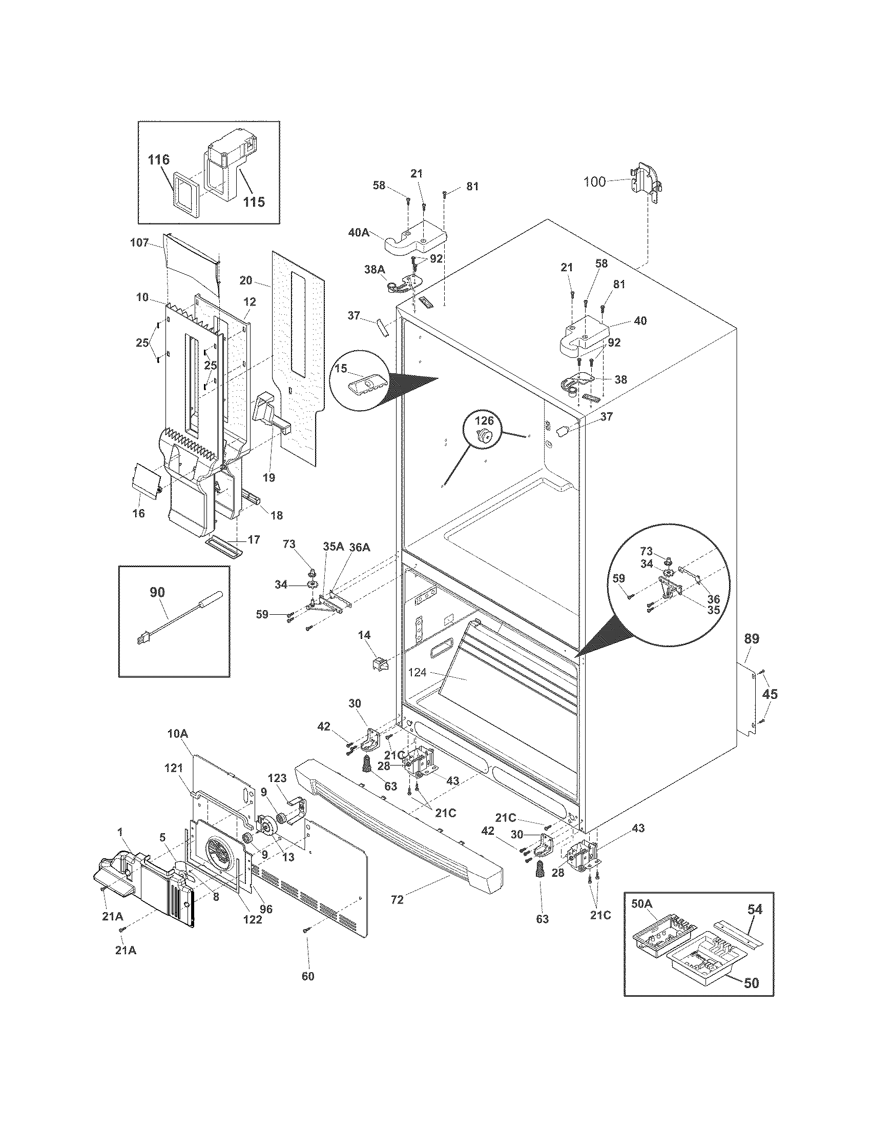 Electrolux EI23BC30KW3 cabinet diagram