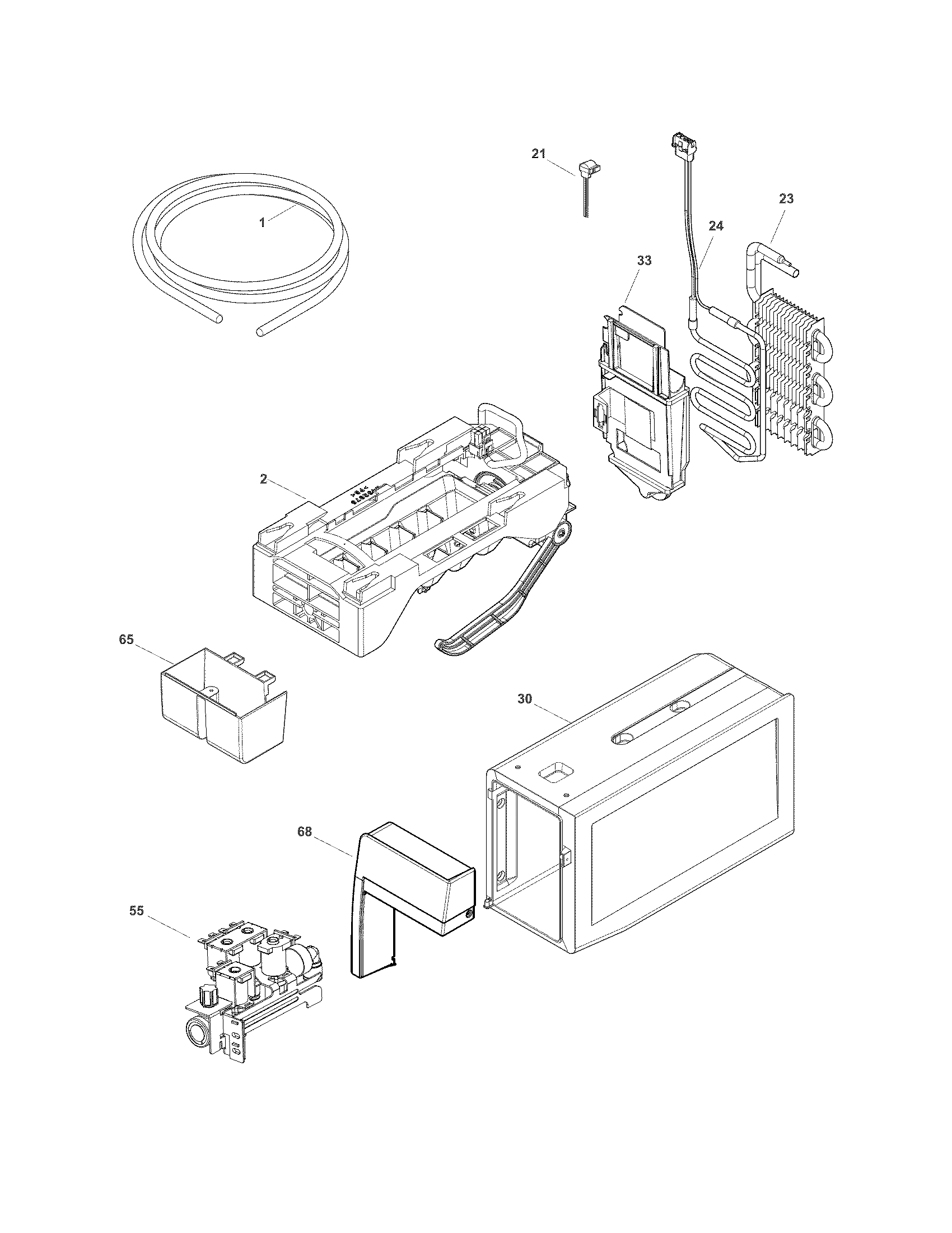 Electrolux E23BC78IPSD ice maker diagram
