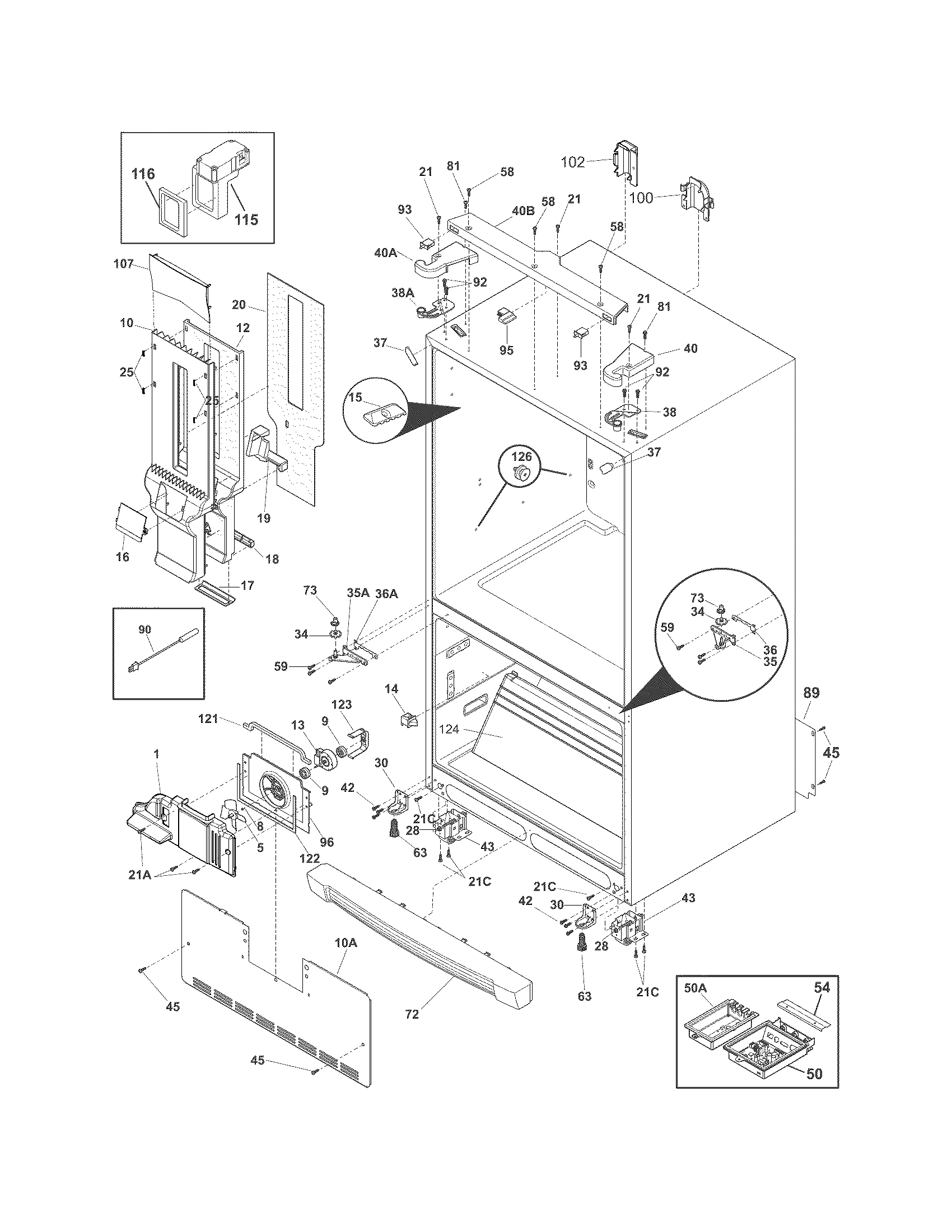 Electrolux EI28BS65KS6 cabinet diagram