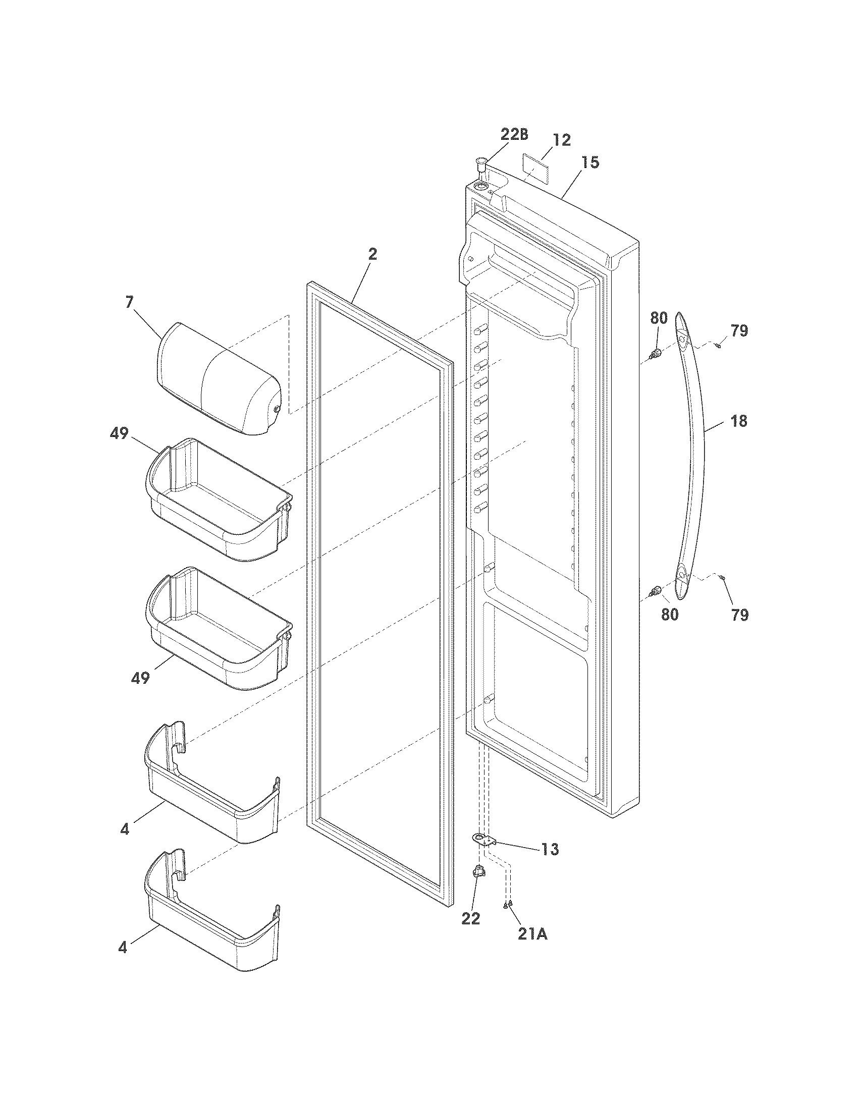 Frigidaire FGHS2631PE0 refrigerator door diagram