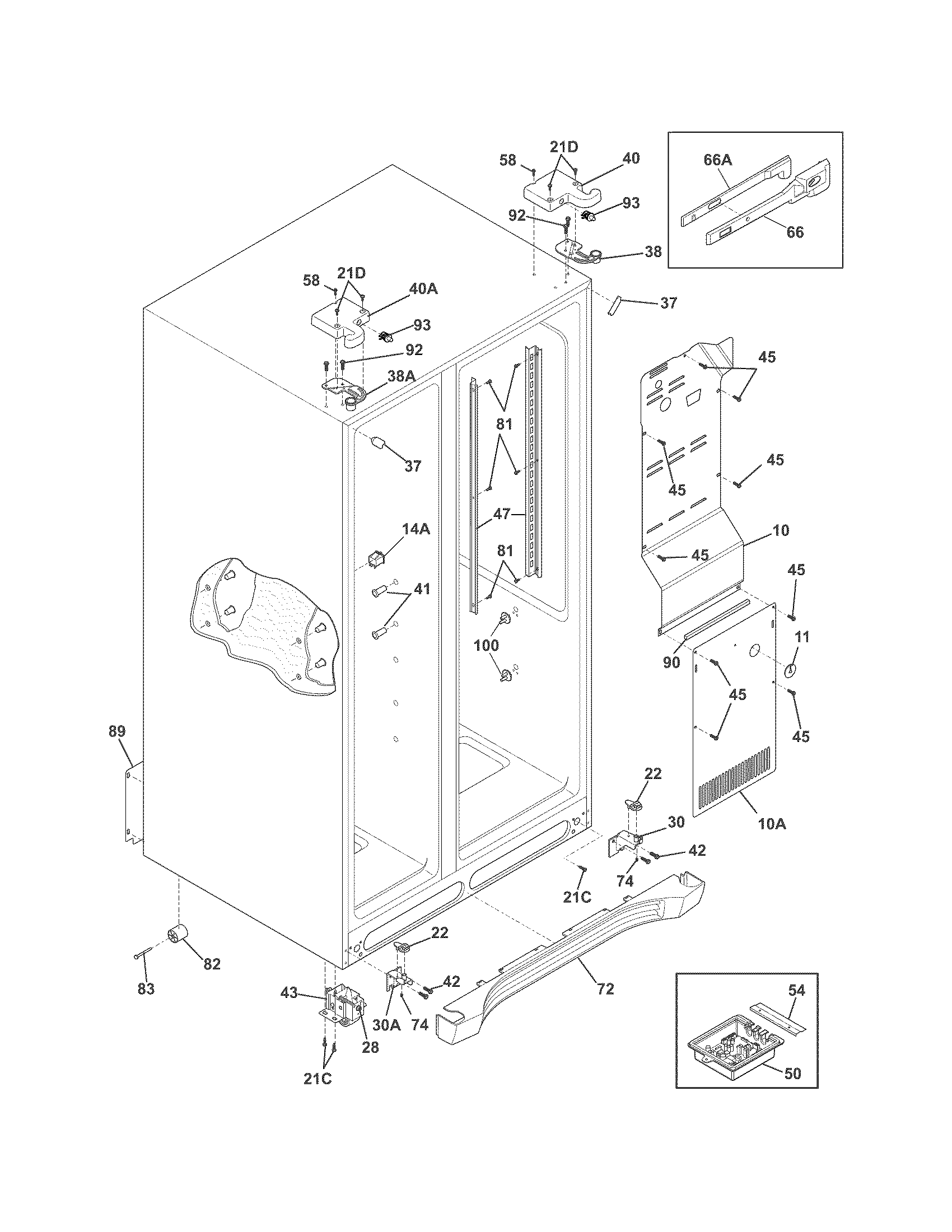 Frigidaire FGHS2631PE0 cabinet diagram