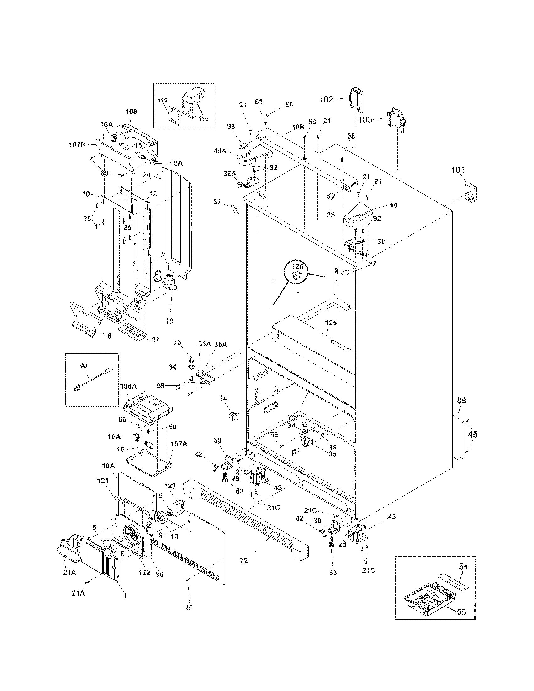 Kenmore 25370319212 cabinet diagram
