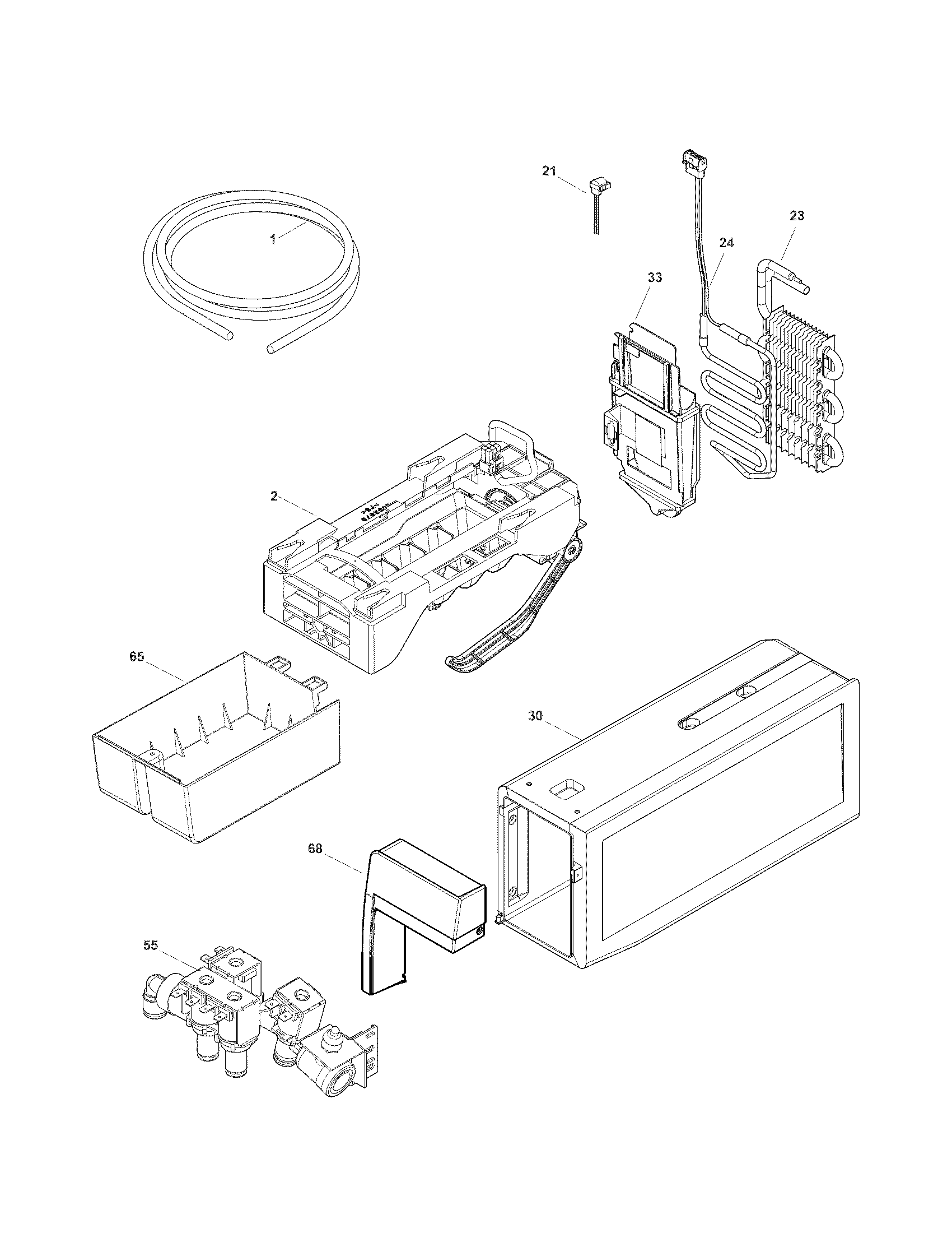 Kenmore 25370319212 ice maker diagram