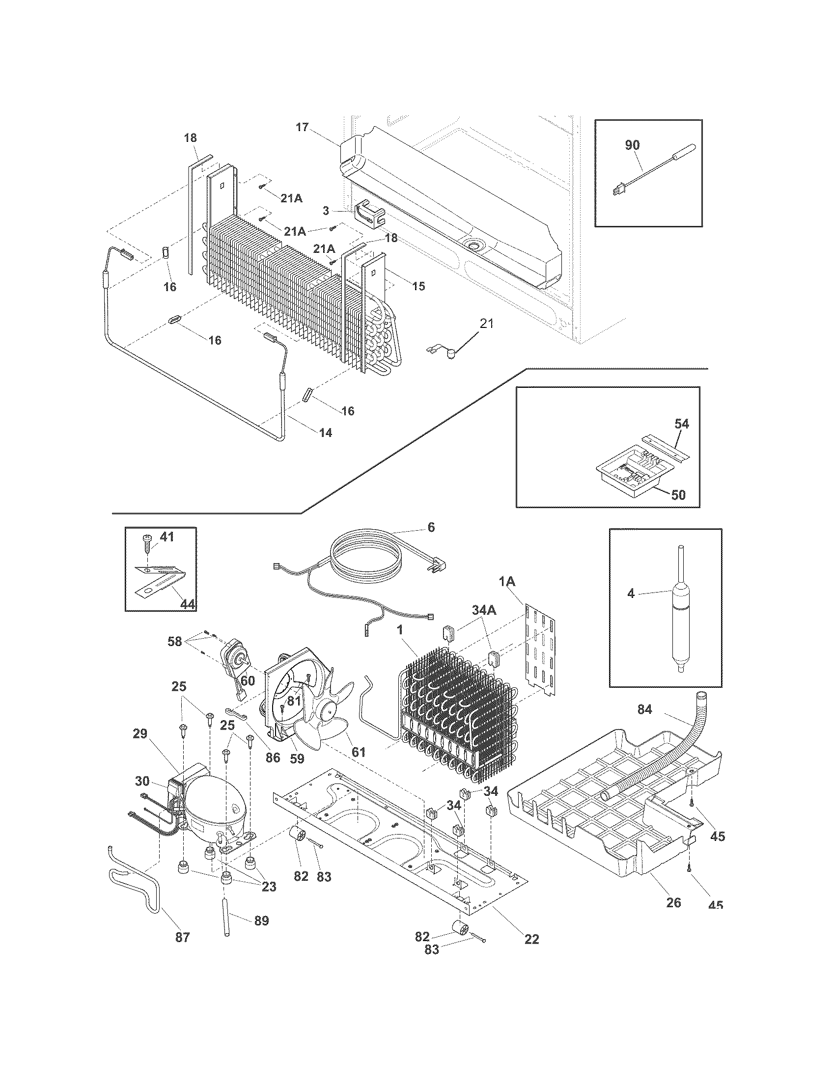 Frigidaire FGHN2844LFA cooling system diagram