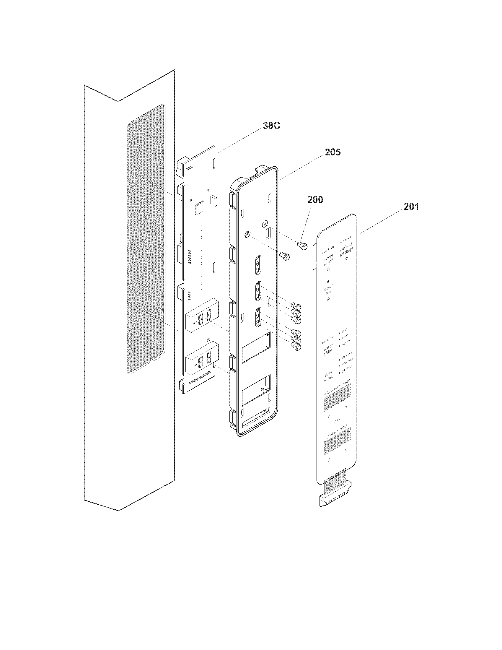 Frigidaire FGHN2844LFA controls diagram