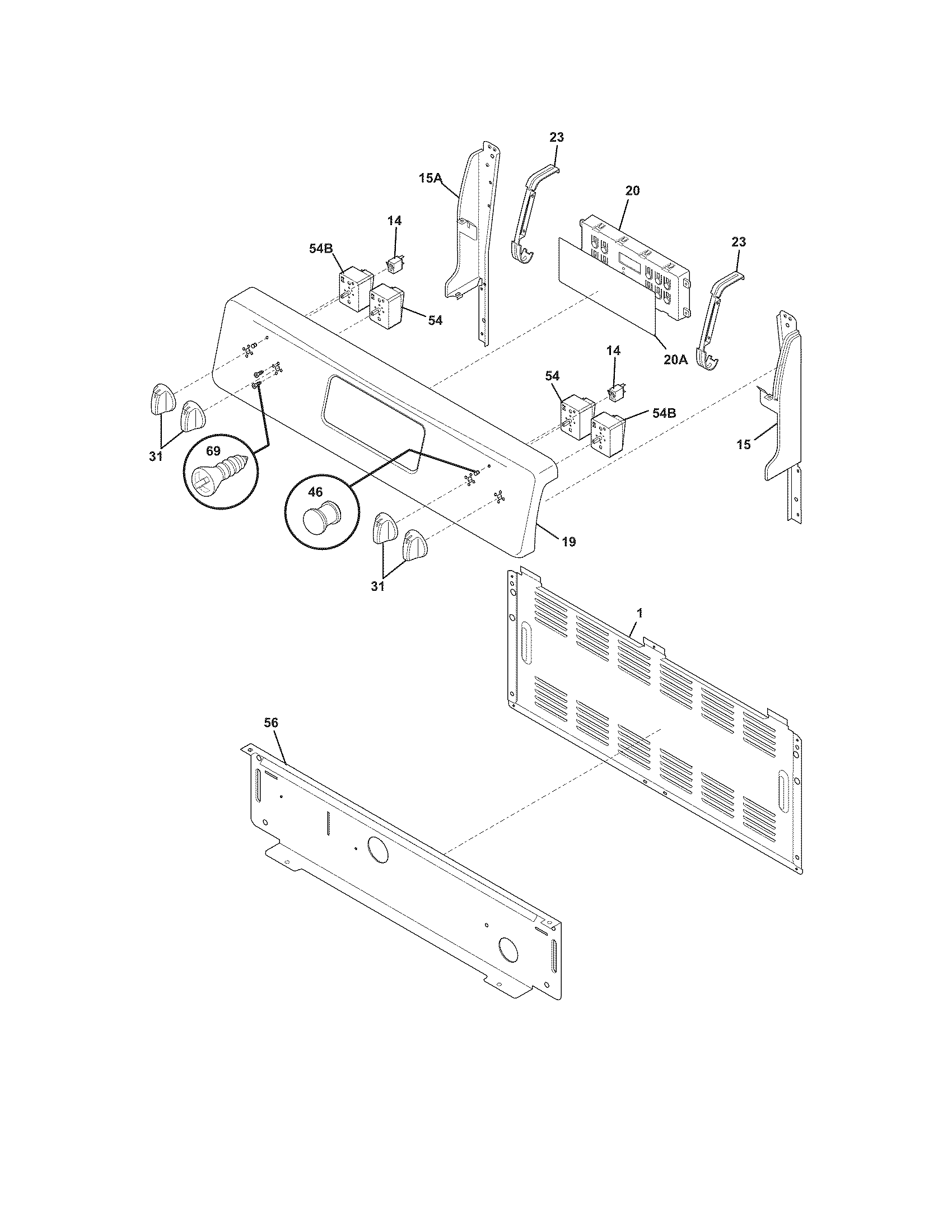 Frigidaire LFEF3019MSG backguard diagram