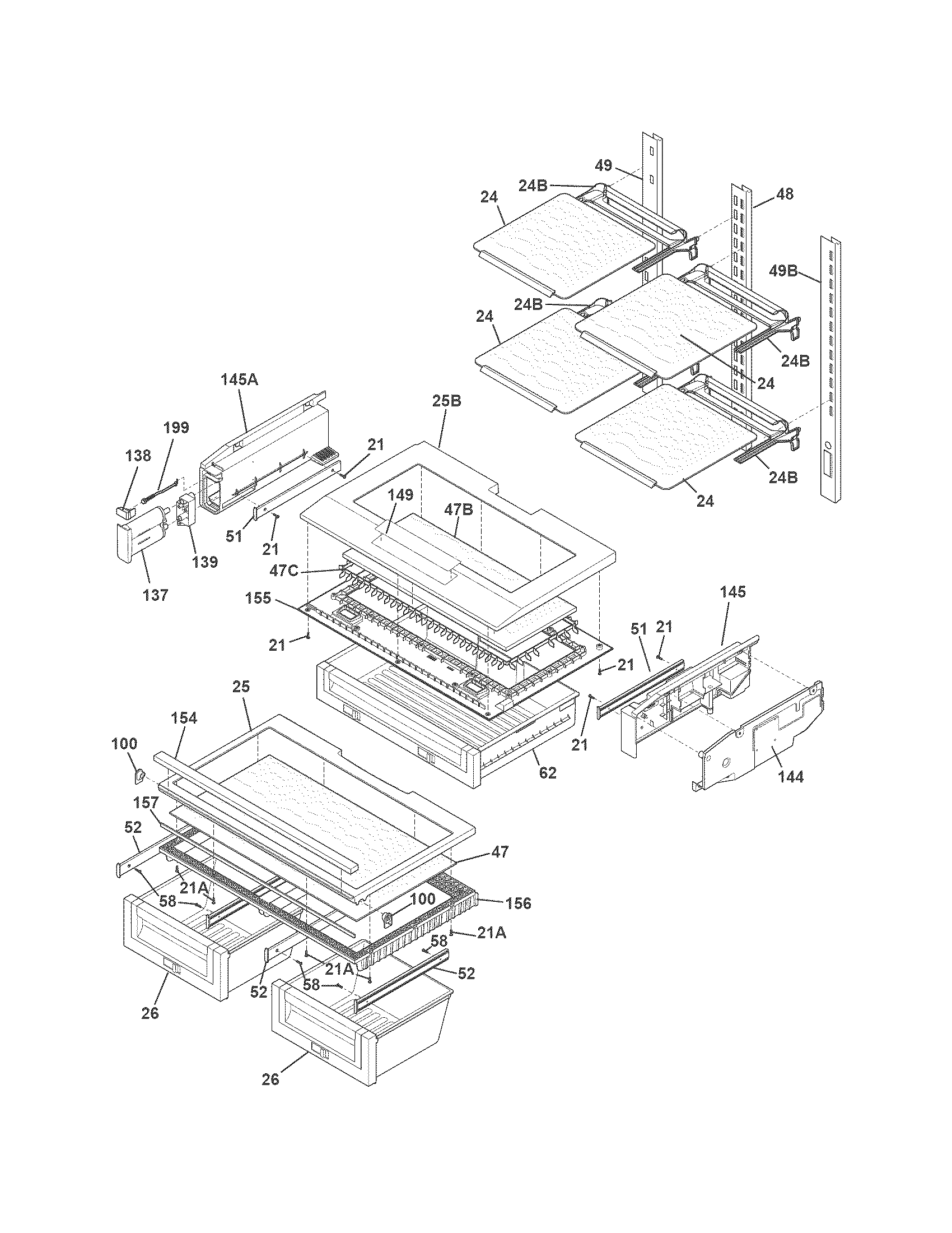 Electrolux EI23BC60KS1 shelves diagram