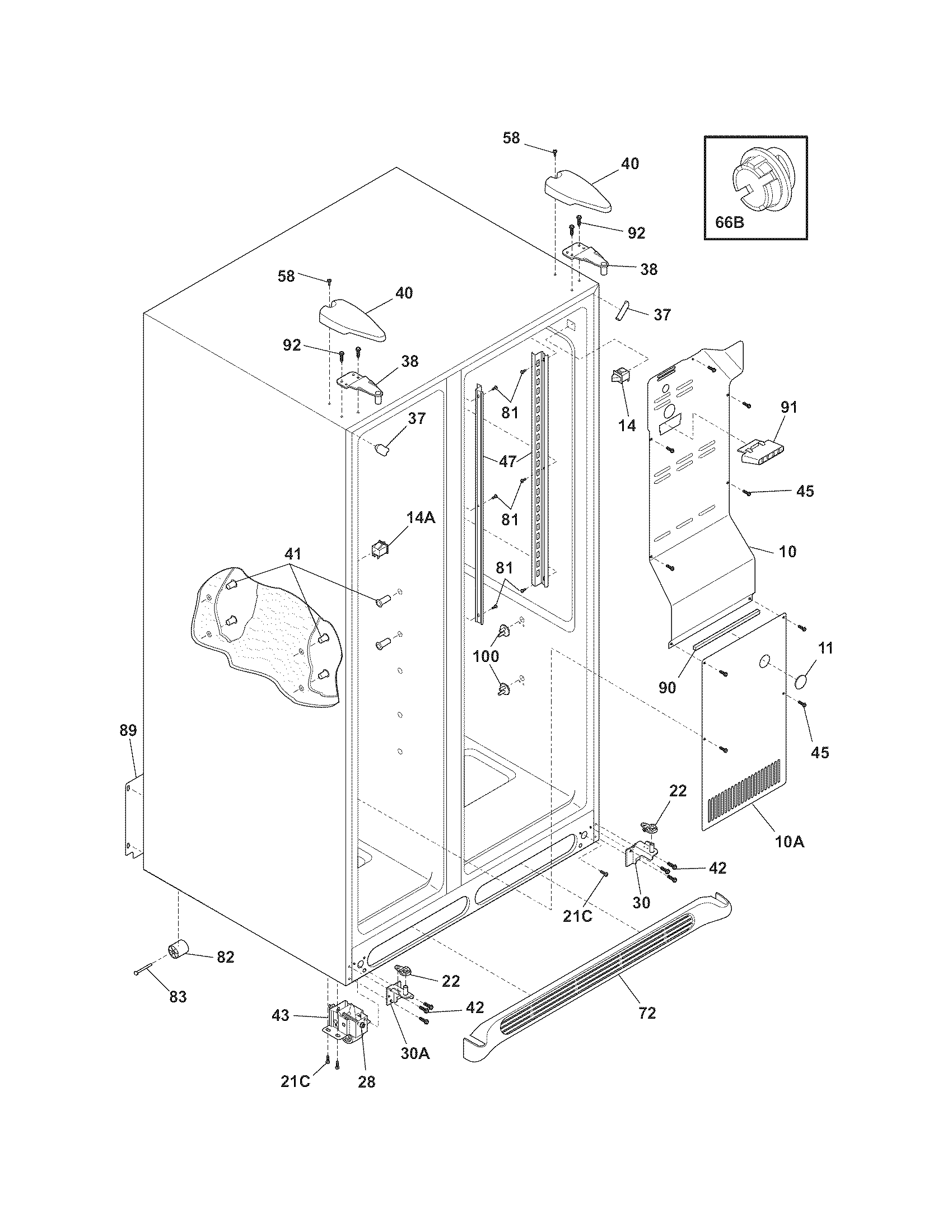 Crosley CRSH232PB1 cabinet diagram