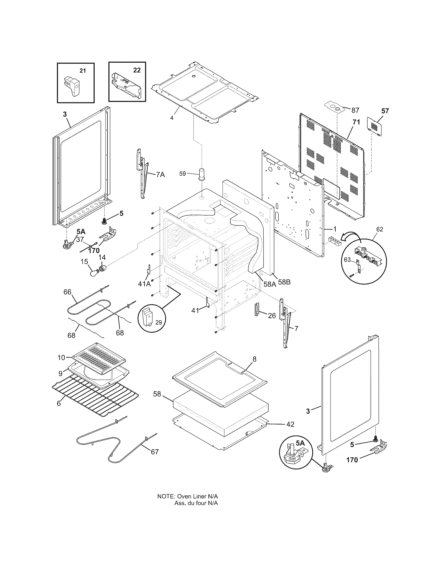 Crosley CRE3530PWA body diagram