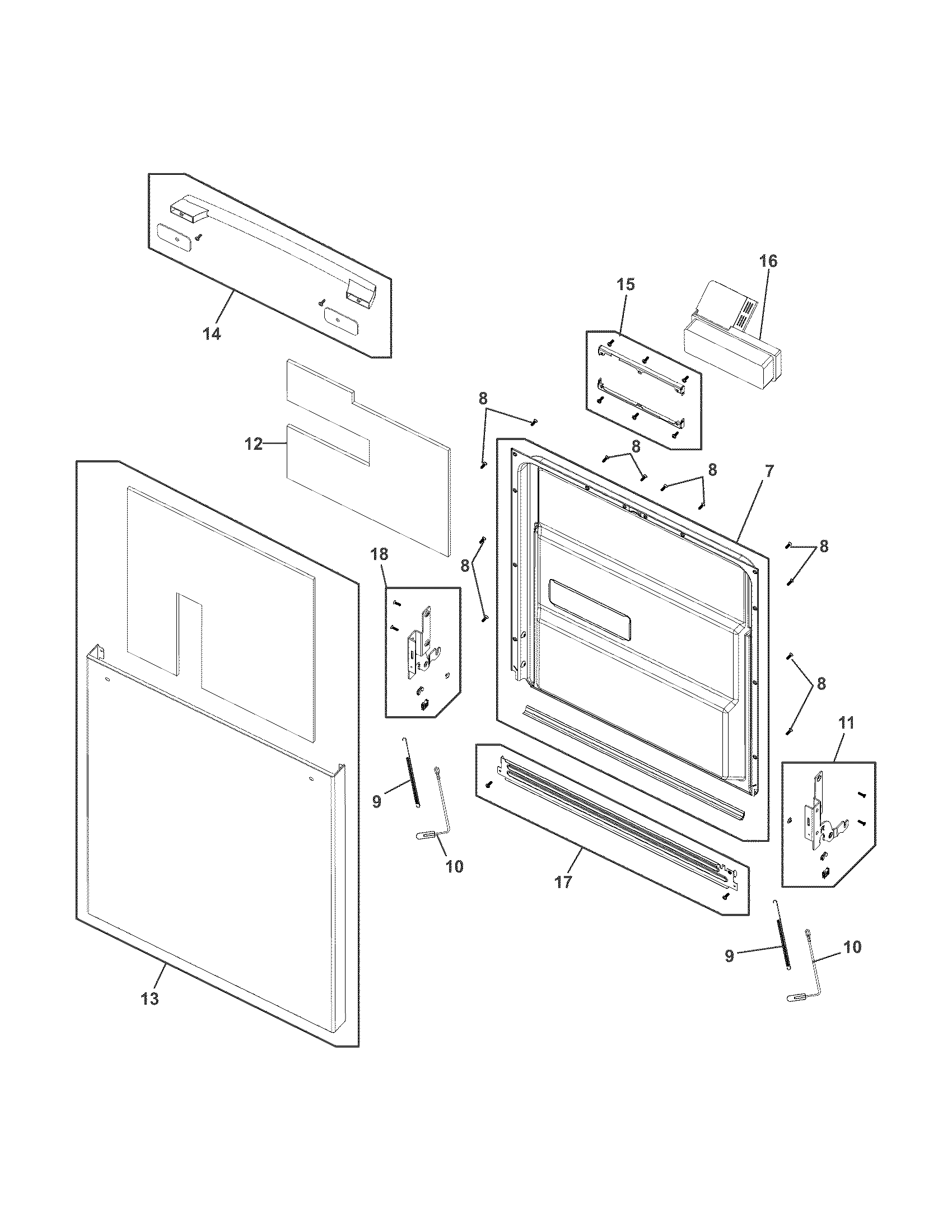 Electrolux EIDW5705PW0A door diagram