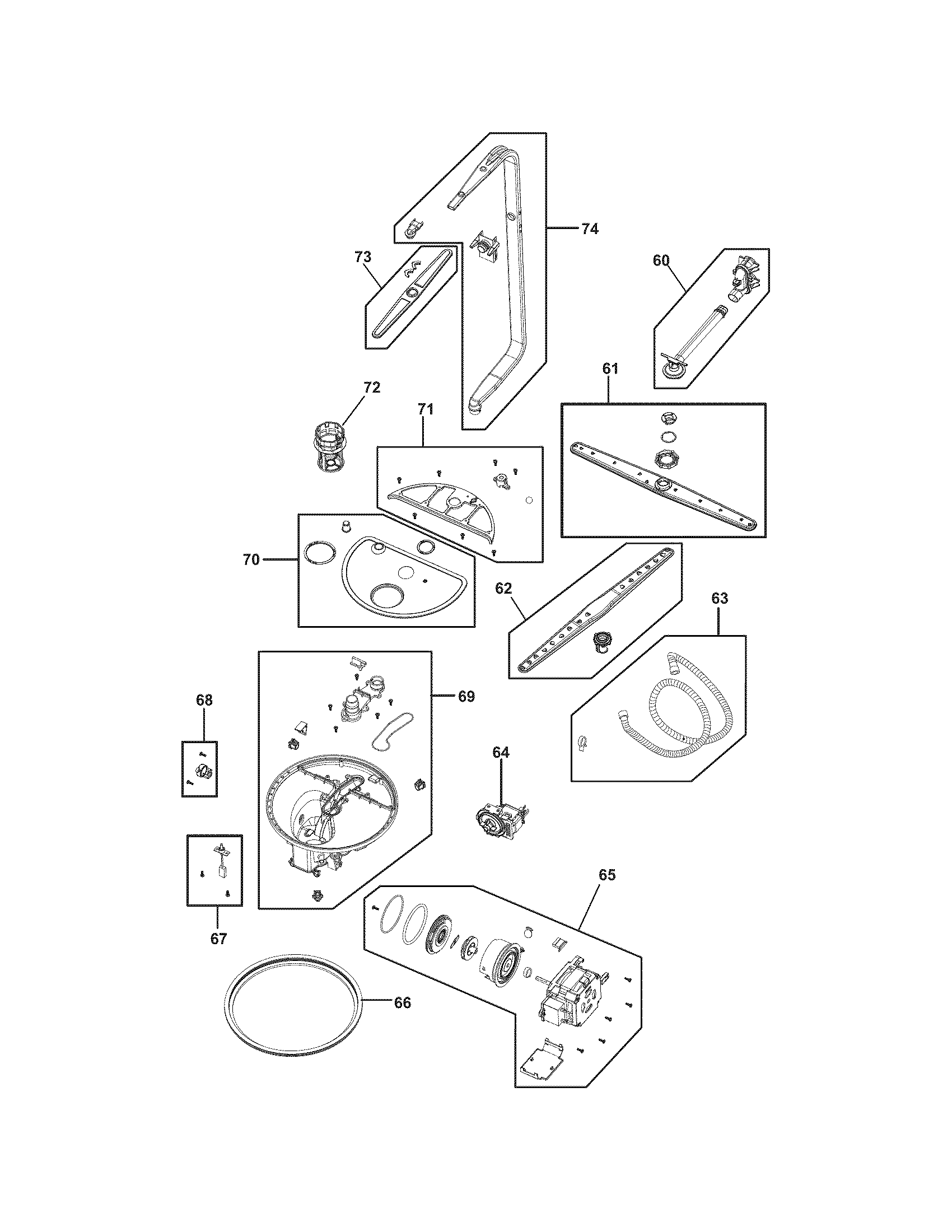 Electrolux EIDW5705PW0A motor & pump diagram