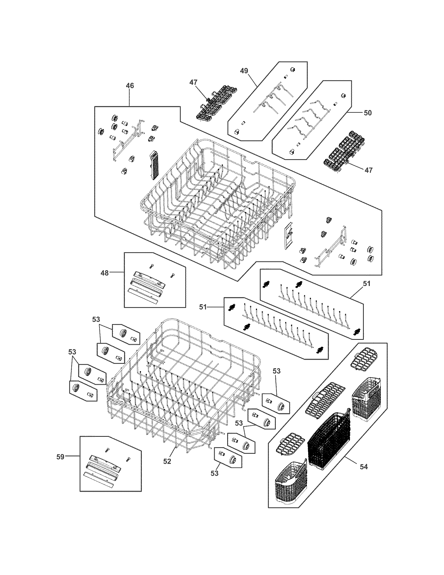 Electrolux EIDW5705PW0A racks diagram