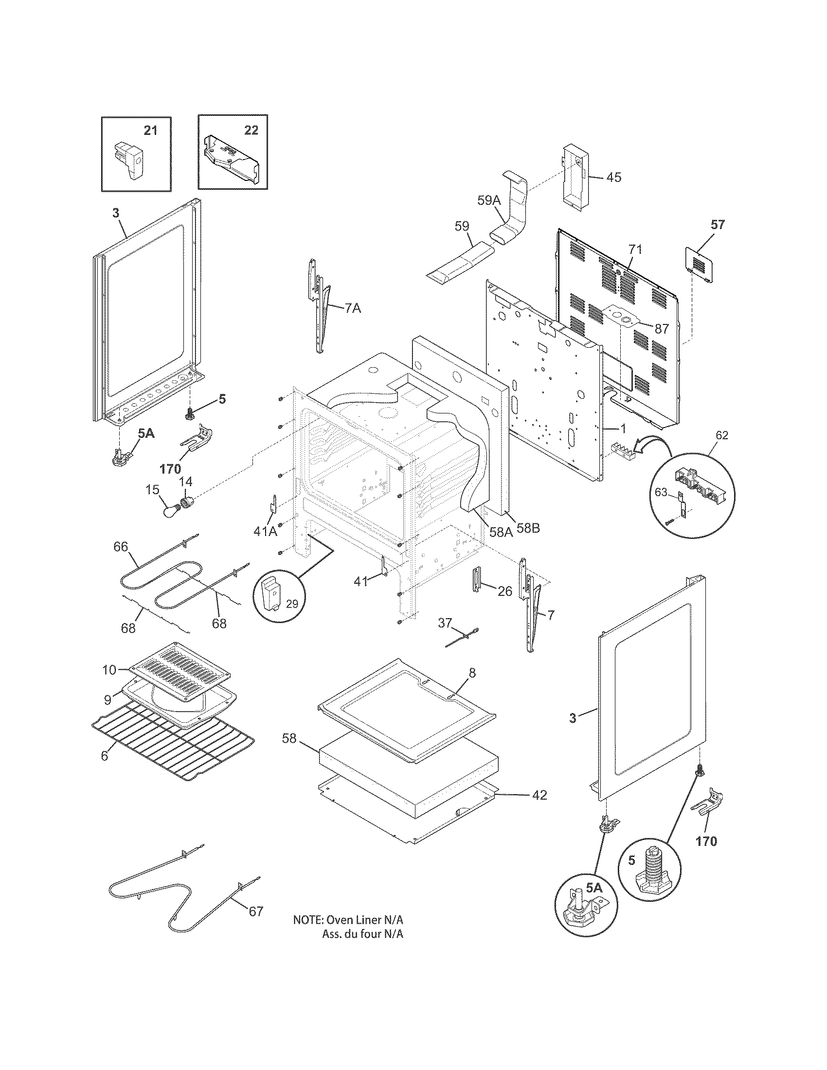 Crosley CRE3580PWA body diagram