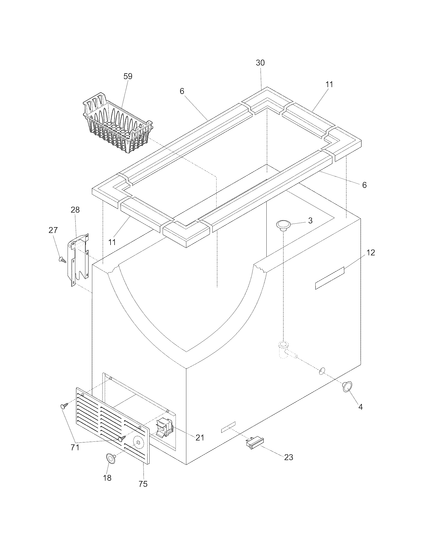 Crosley CFC09LW6 cabinet diagram