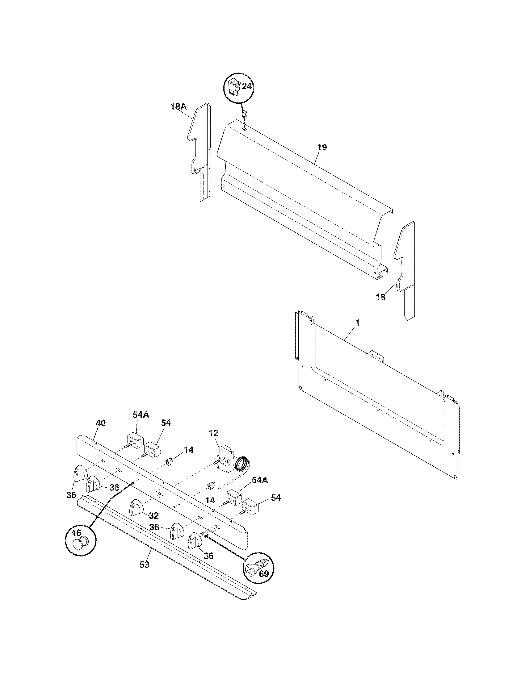 Frigidaire FFEF3009PBA backguard diagram