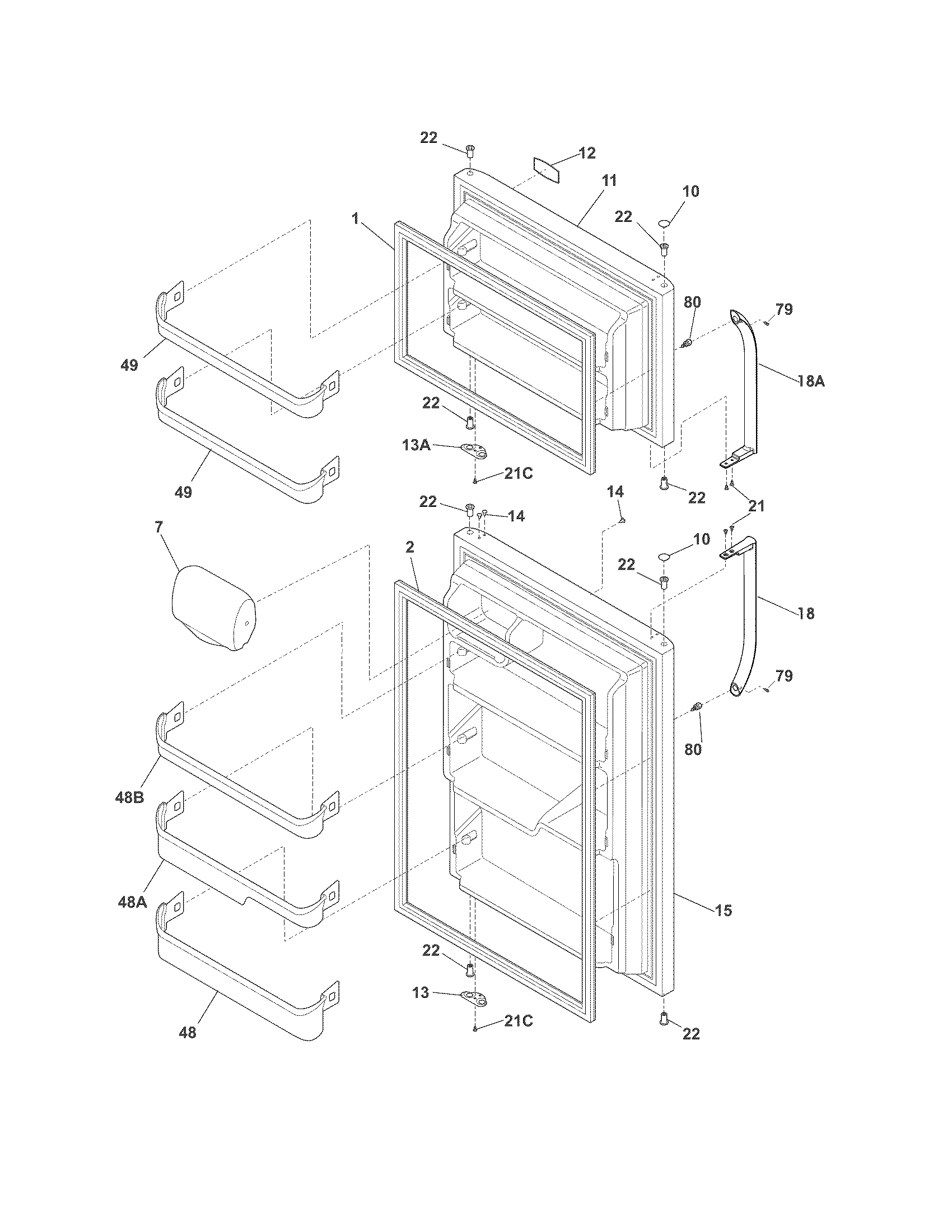 Crosley CFTR1826PS3 doors diagram