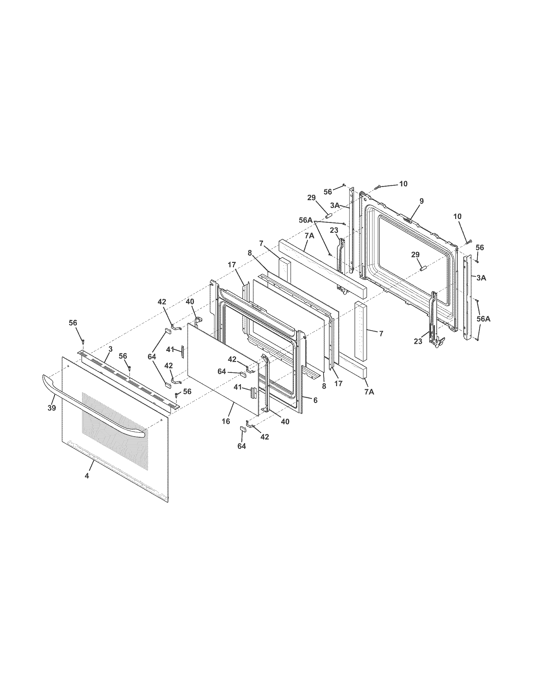 Frigidaire FFEW3025PWA door diagram