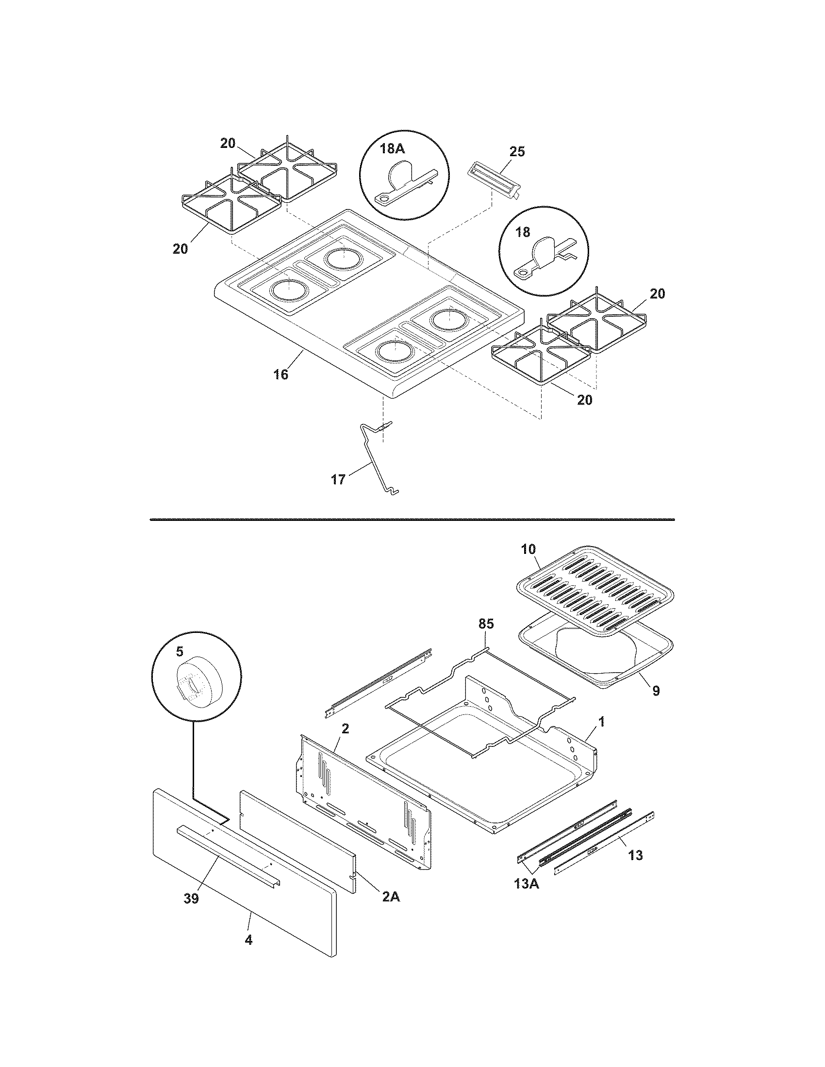 Kenmore 79073039310 top/drawer diagram