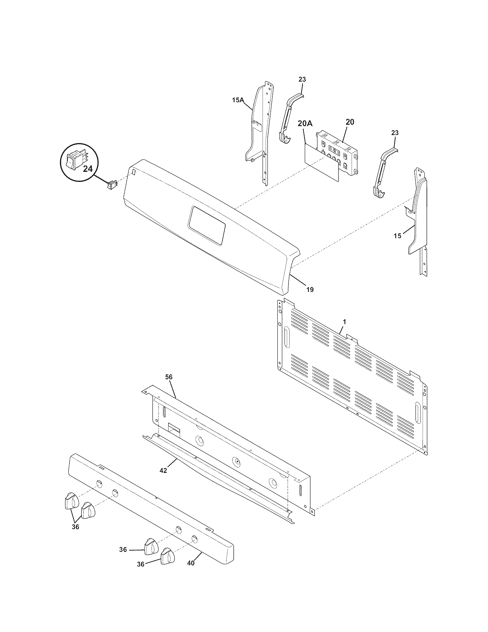 Kenmore 79073239310 backguard diagram