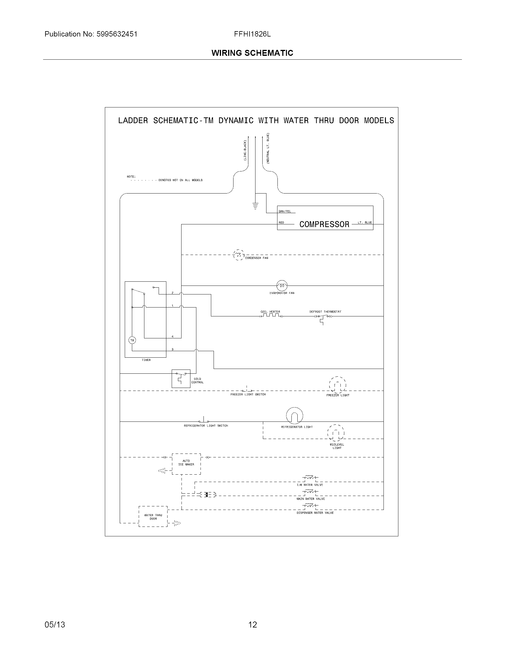 Frigidaire FFHI1826LW9 wiring schematic diagram