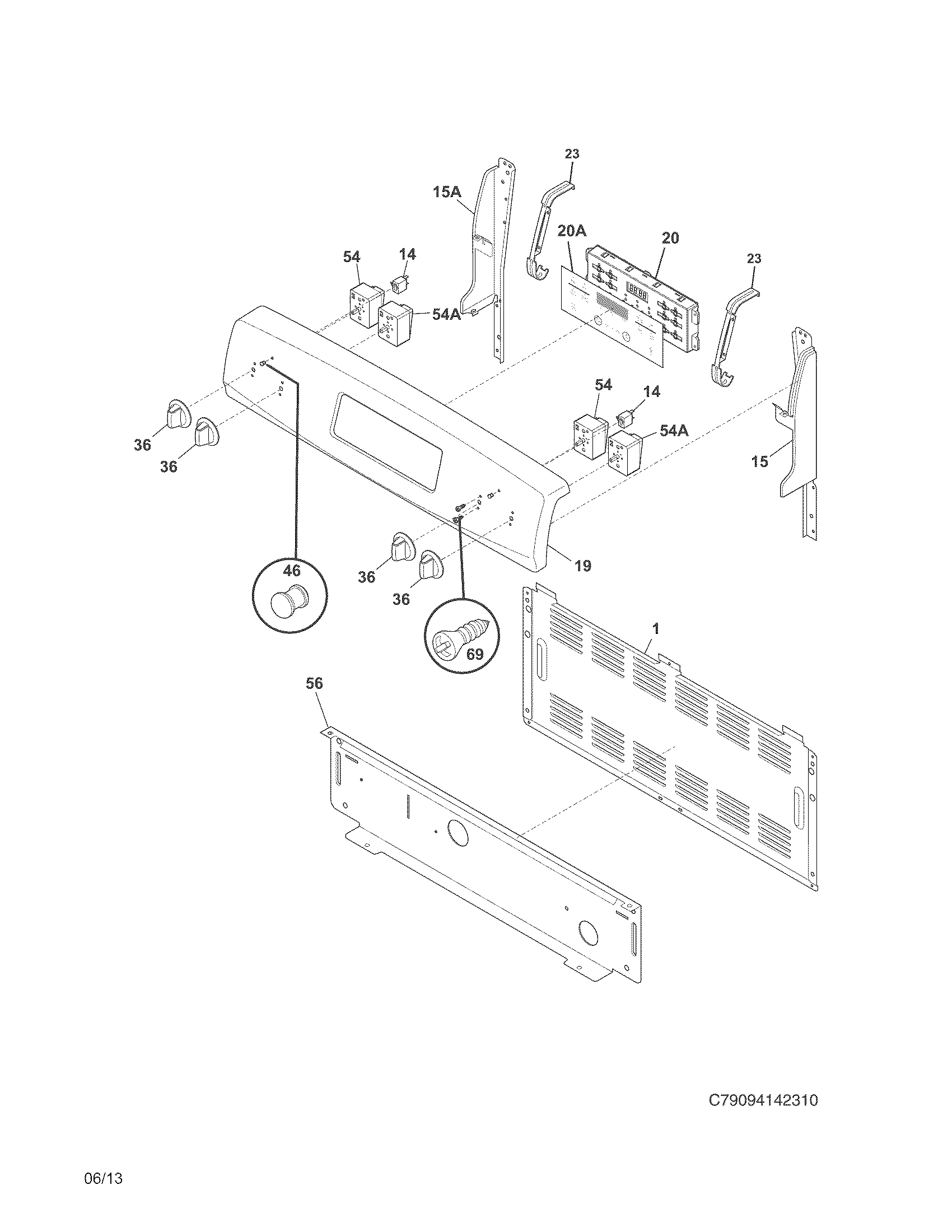 Kenmore 79094152310 backguard diagram