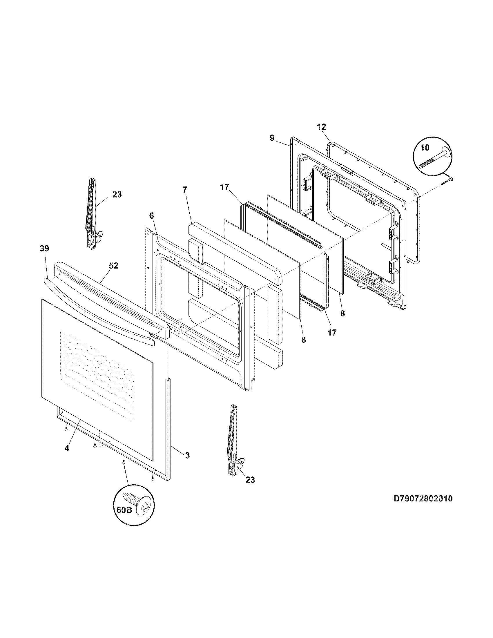 Kenmore 79074132310 door diagram