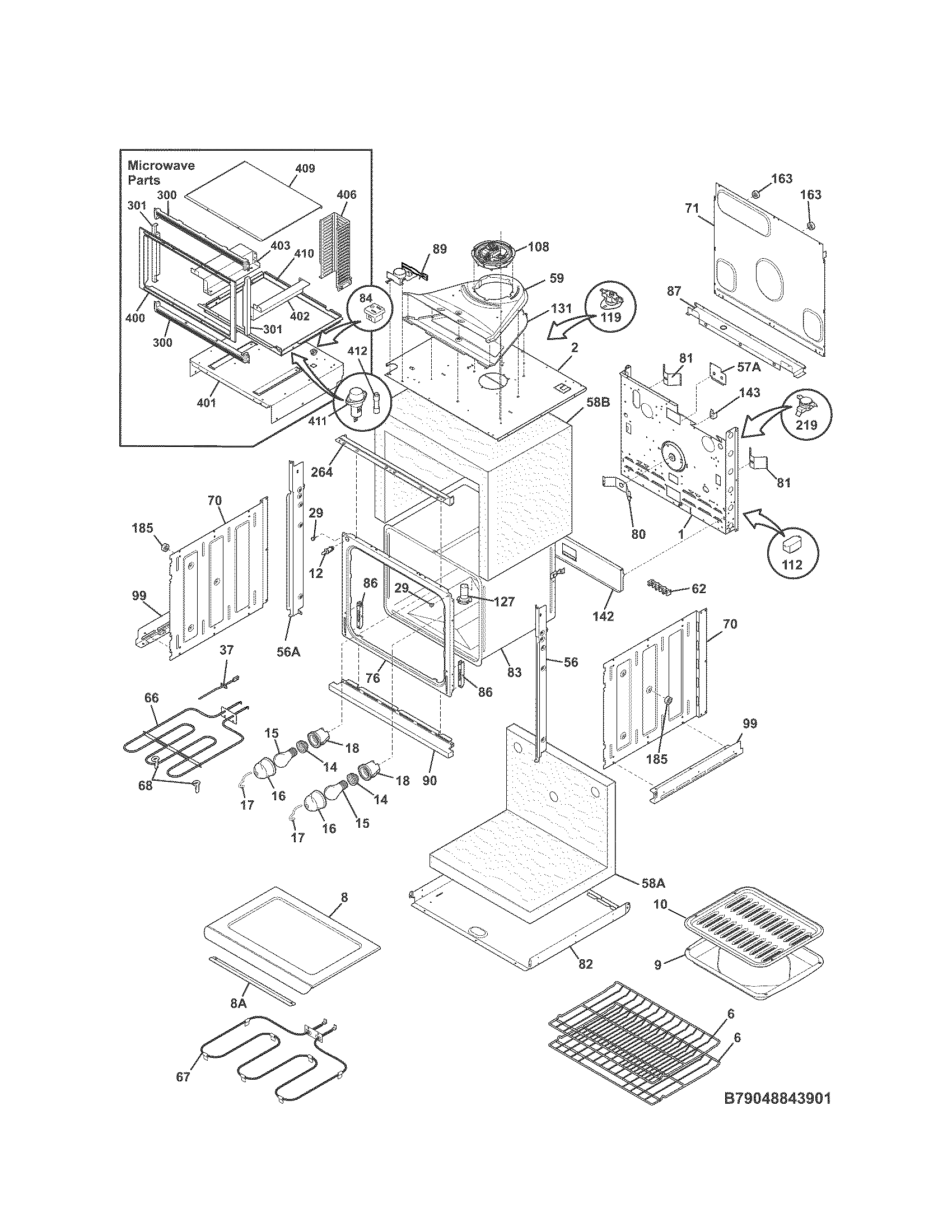 Kenmore 79048843901 lower oven diagram