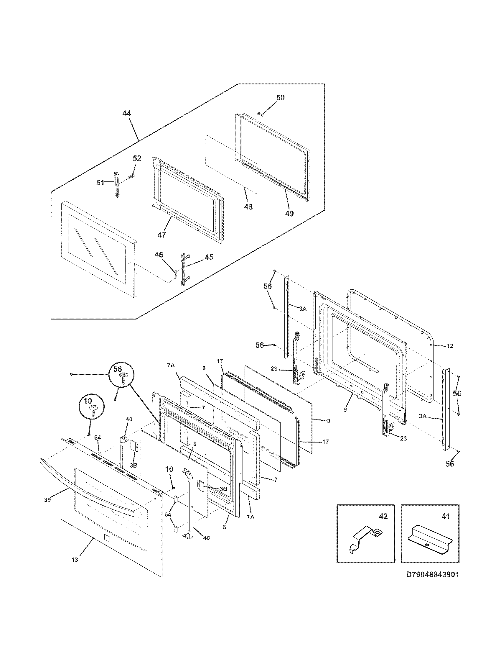 Kenmore 79048843901 doors diagram