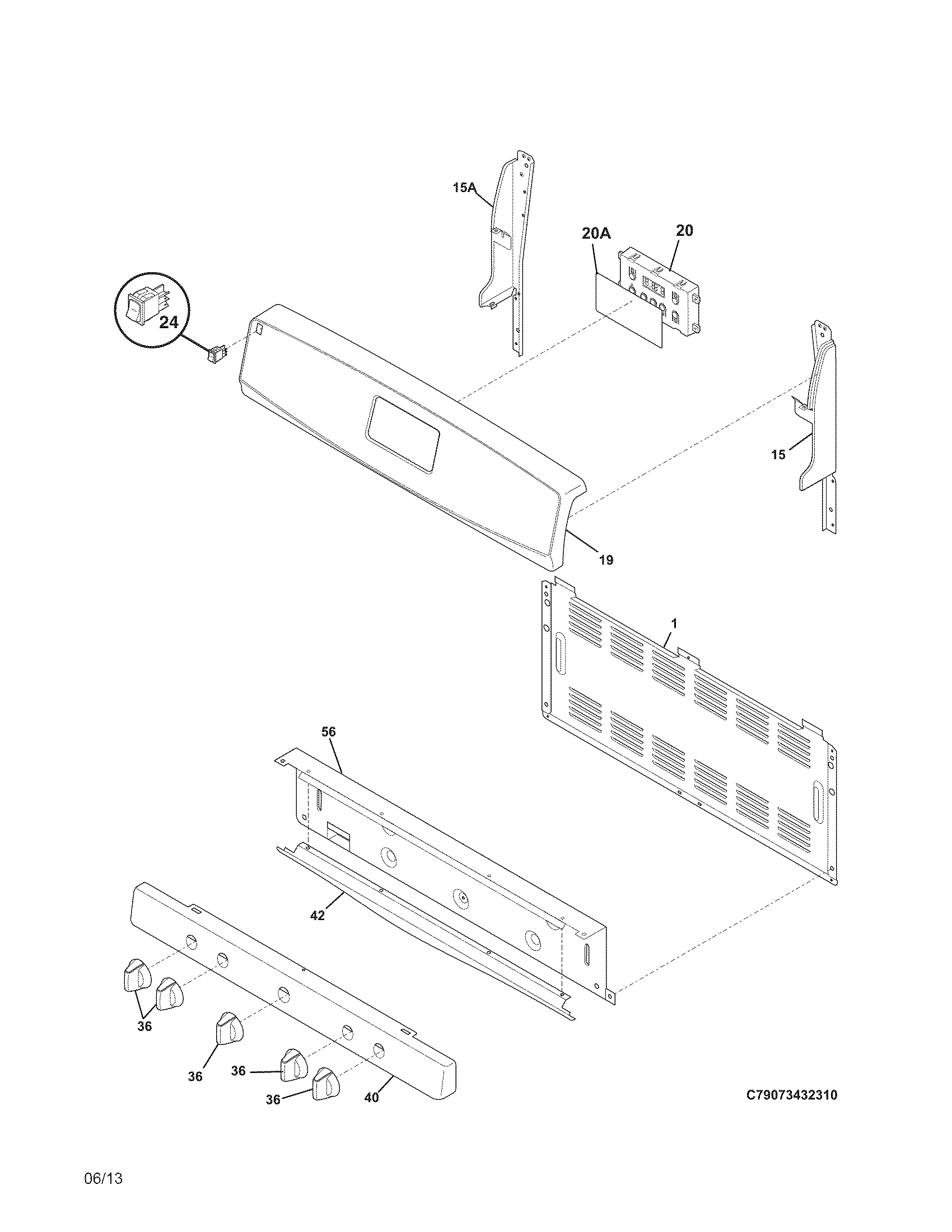 Kenmore 79073432310 backguard diagram
