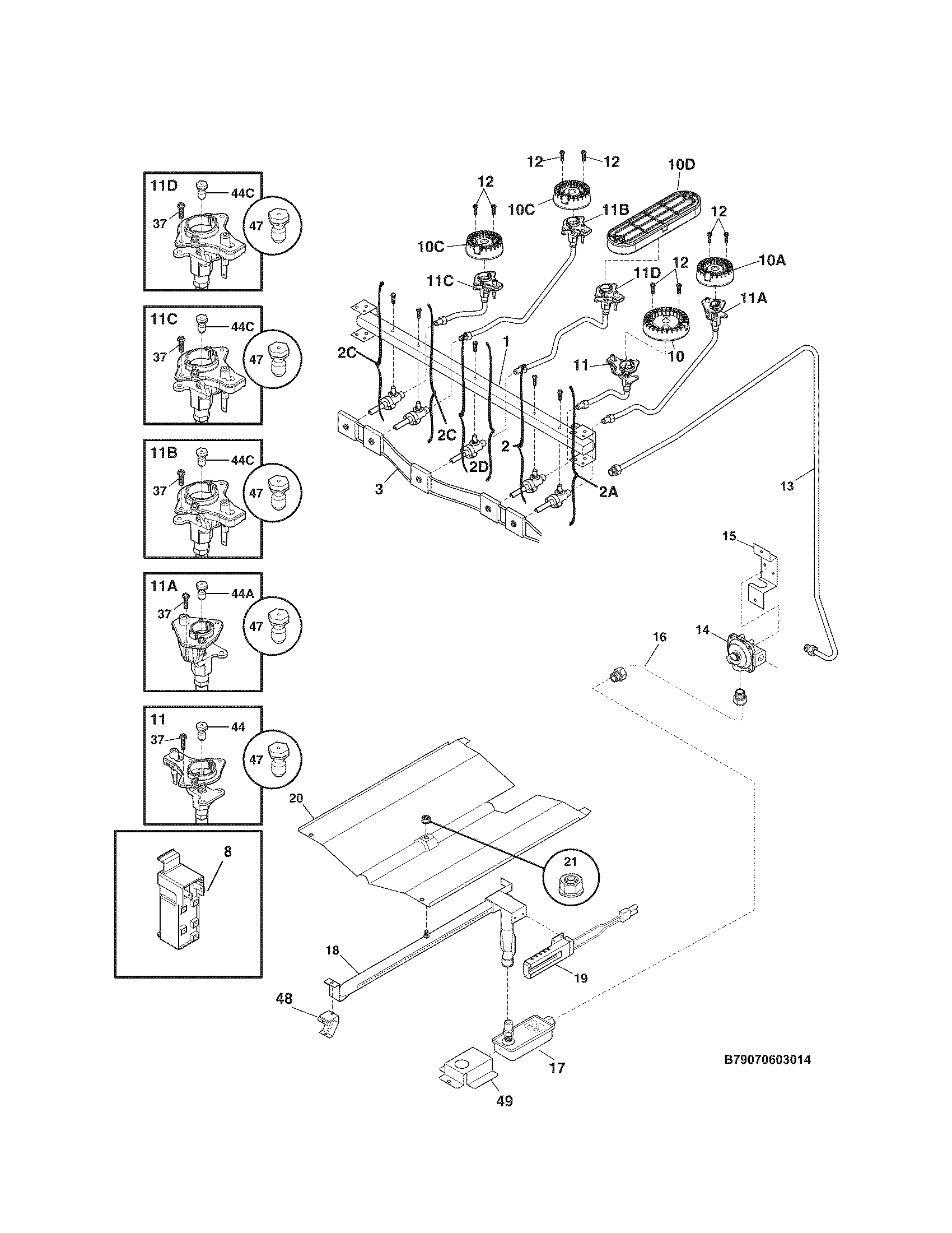 Kenmore 79073432310 burner diagram