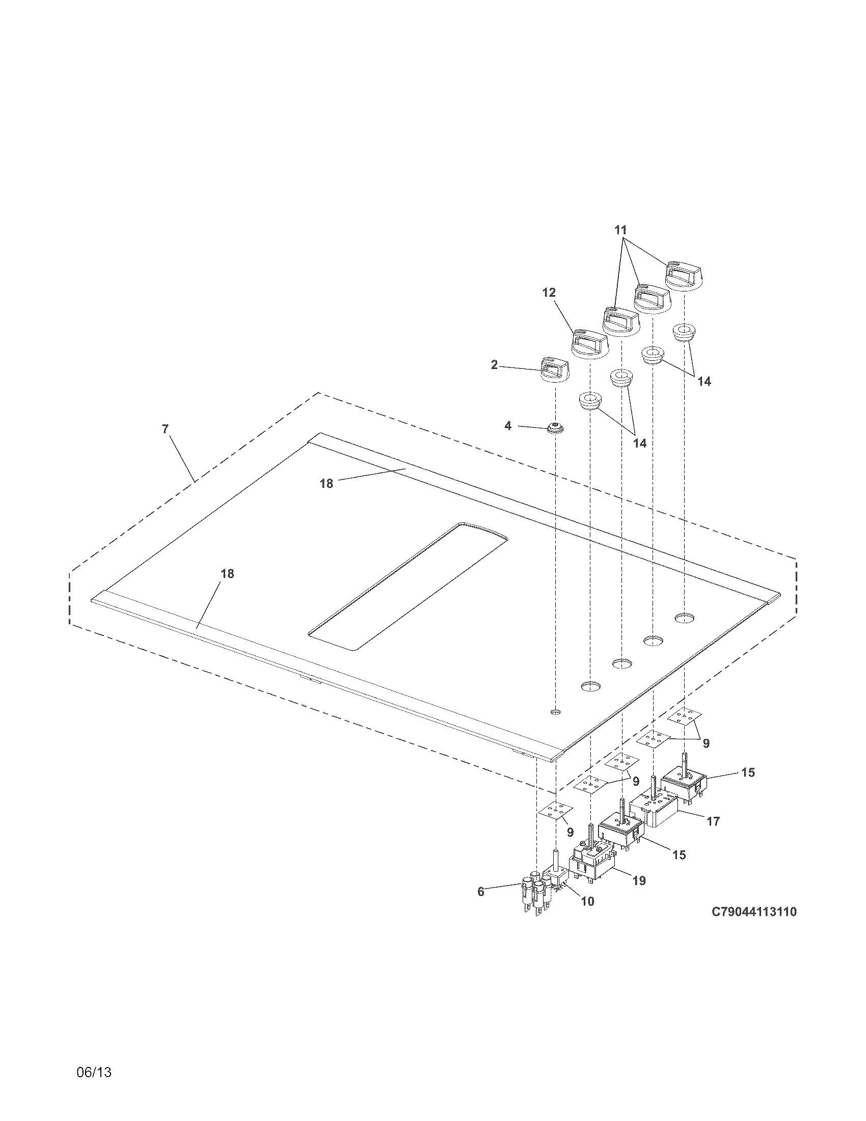 Kenmore Elite 79044113110 control panel diagram