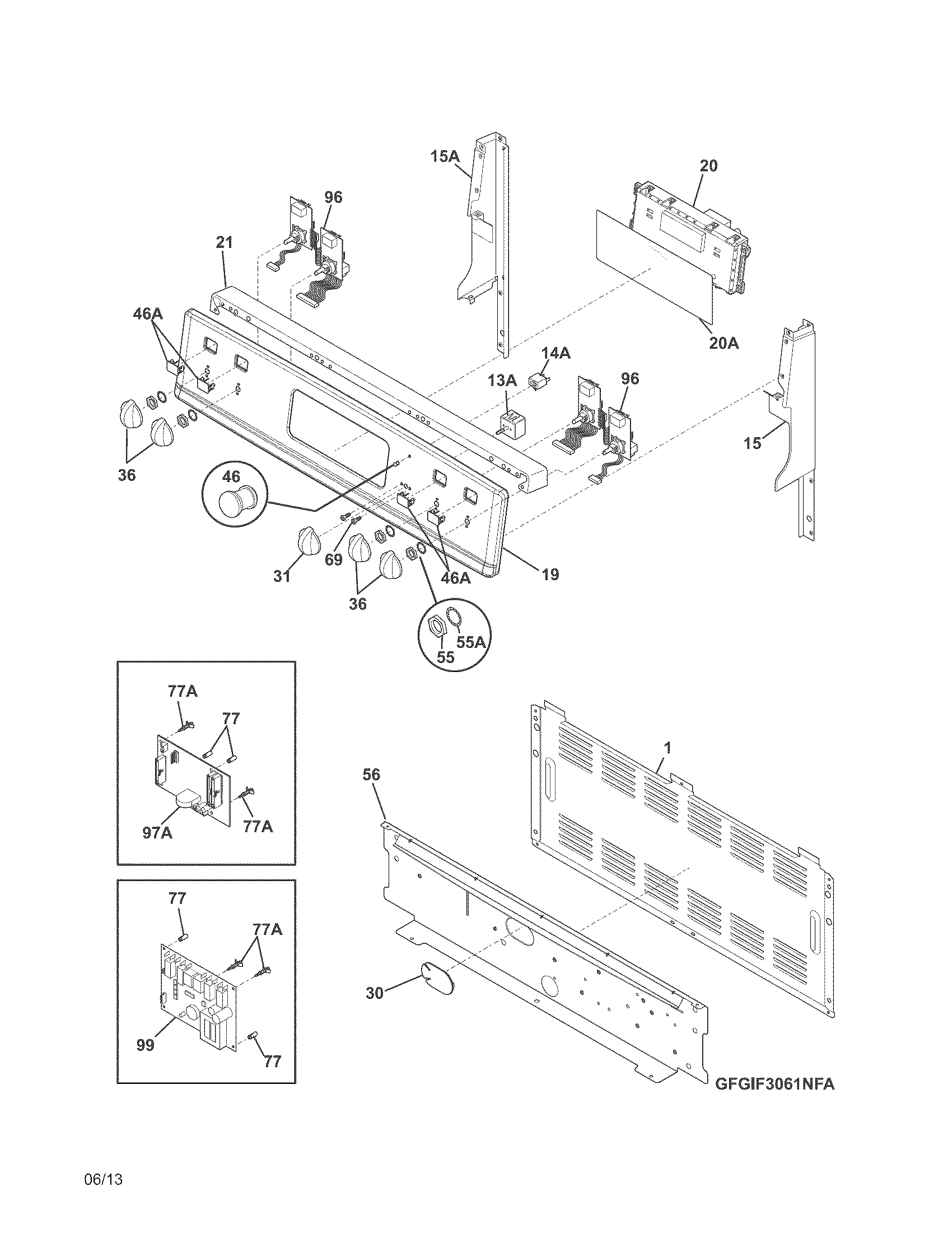 Frigidaire FGIF3061NFA backguard diagram