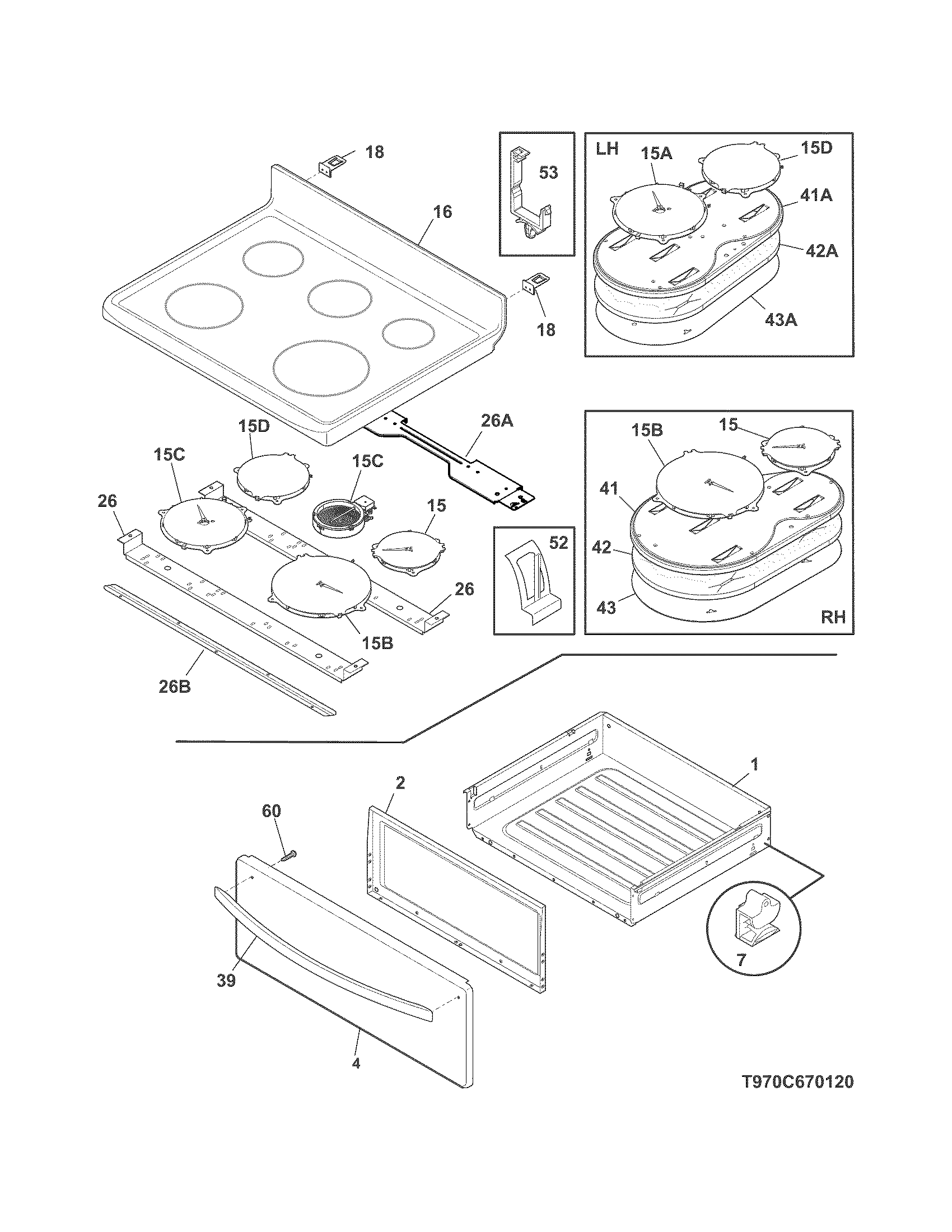 Frigidaire FGIF3061NFA top/drawer diagram