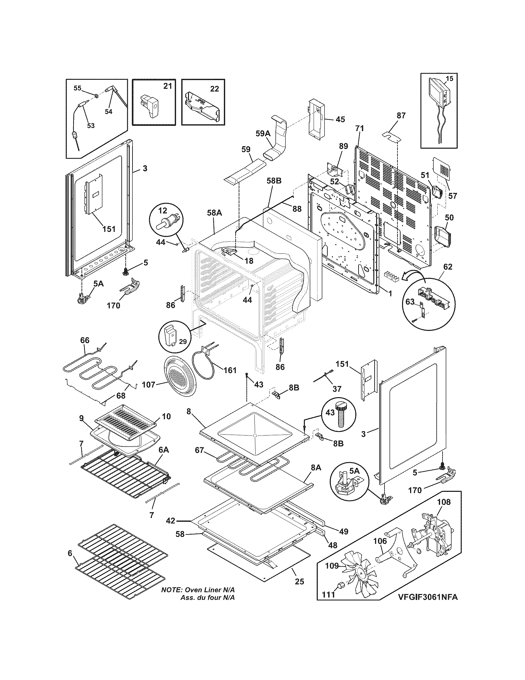 Frigidaire FGIF3061NFB body diagram