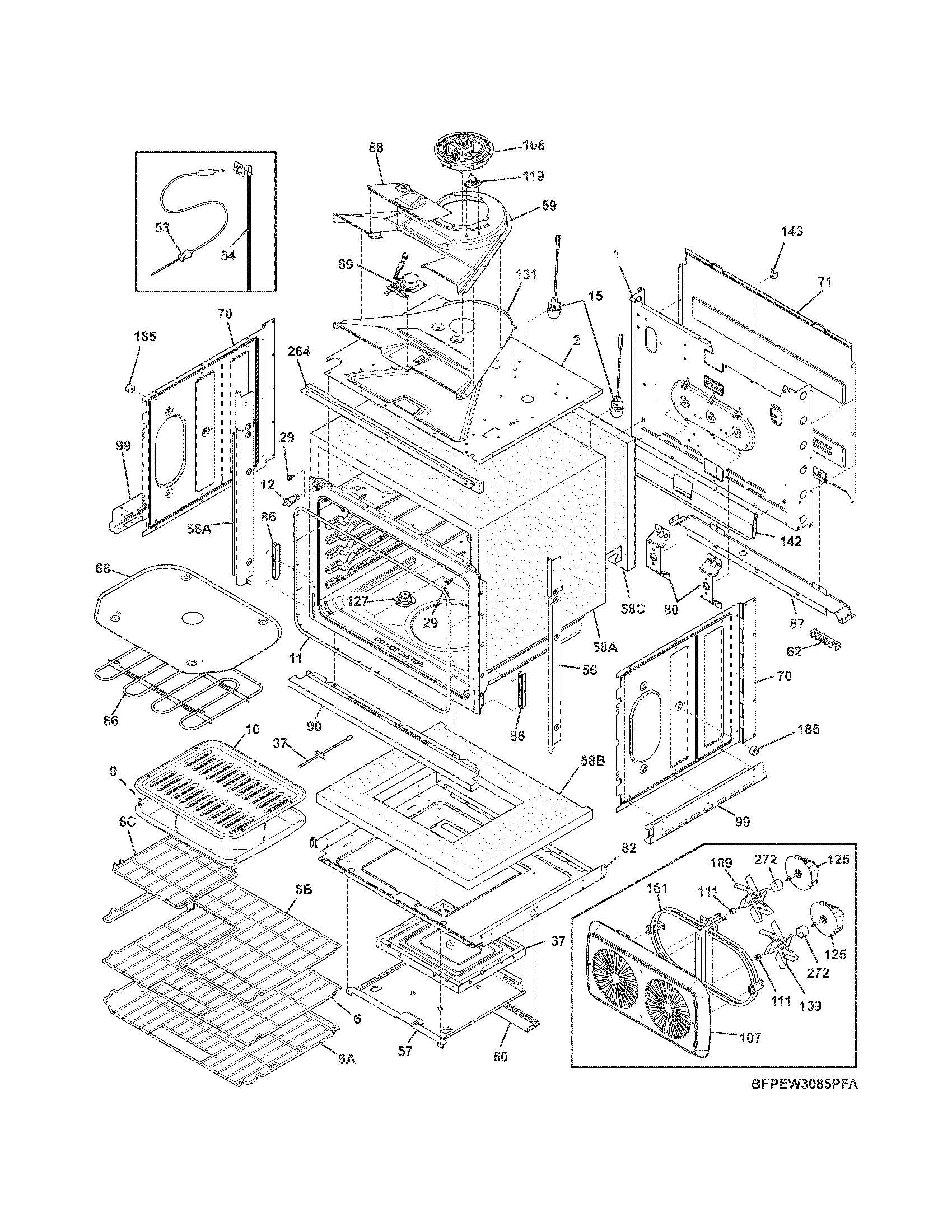 Frigidaire FPEW3085PFA body diagram