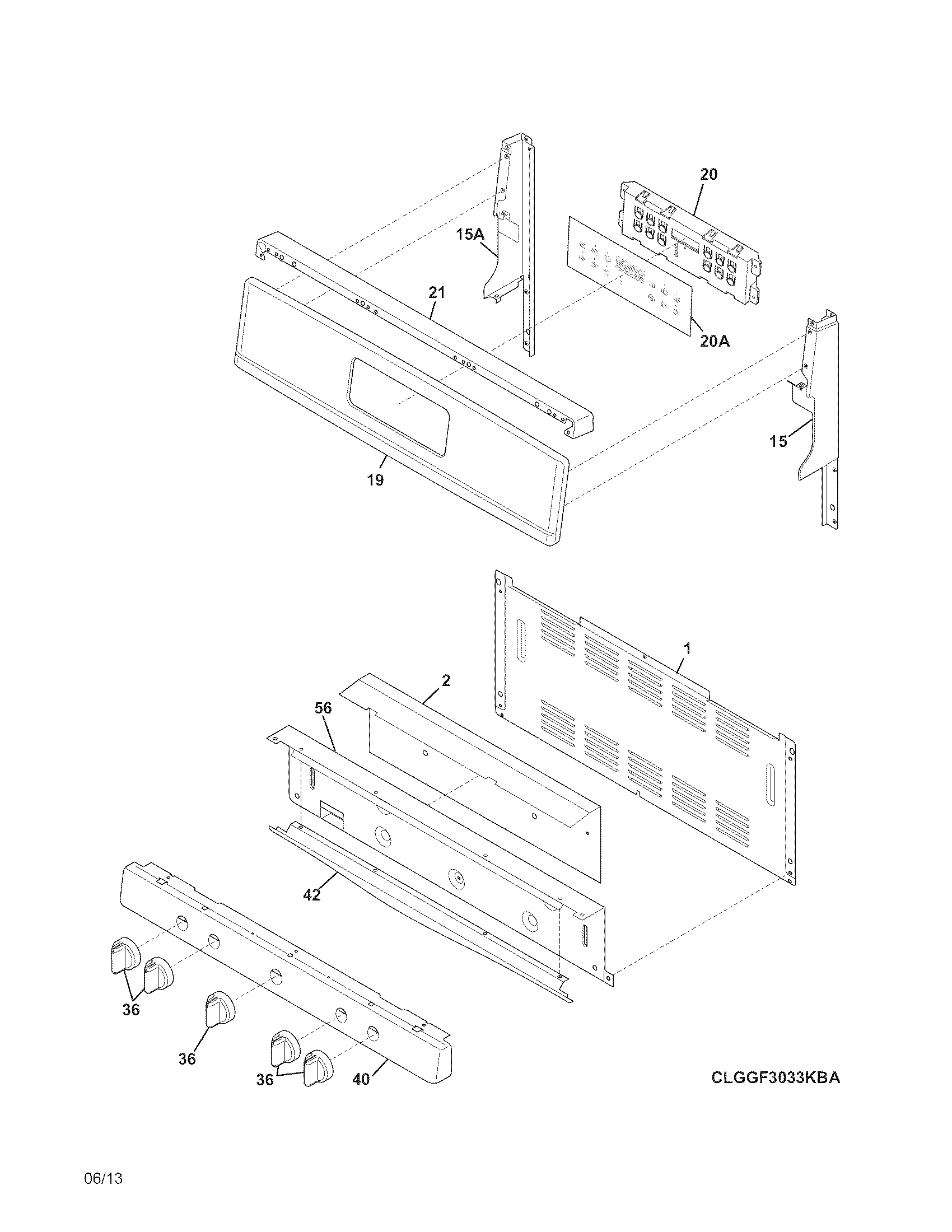 Frigidaire FGGF3032MBD backguard diagram