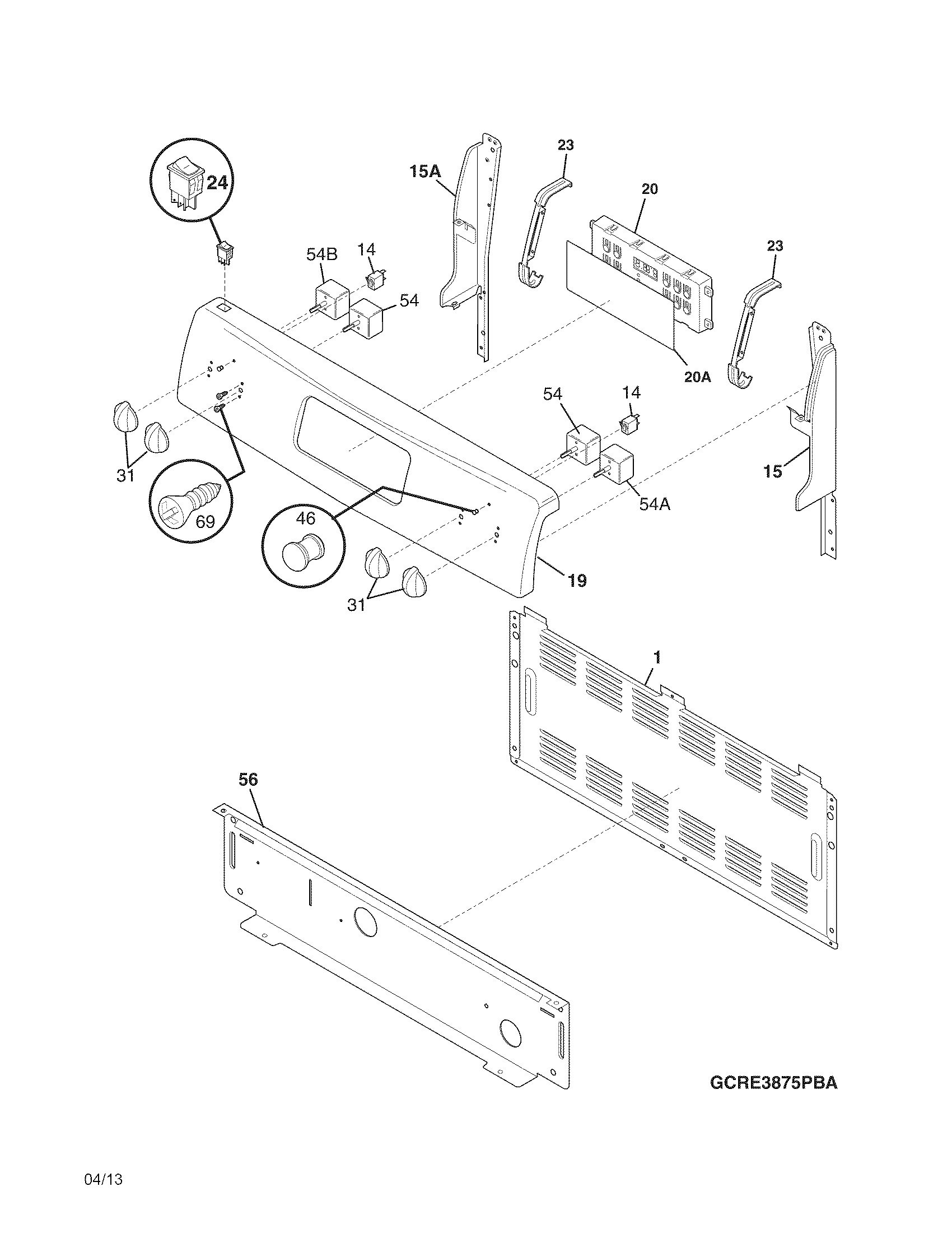 Crosley CRE3875PBA backguard diagram