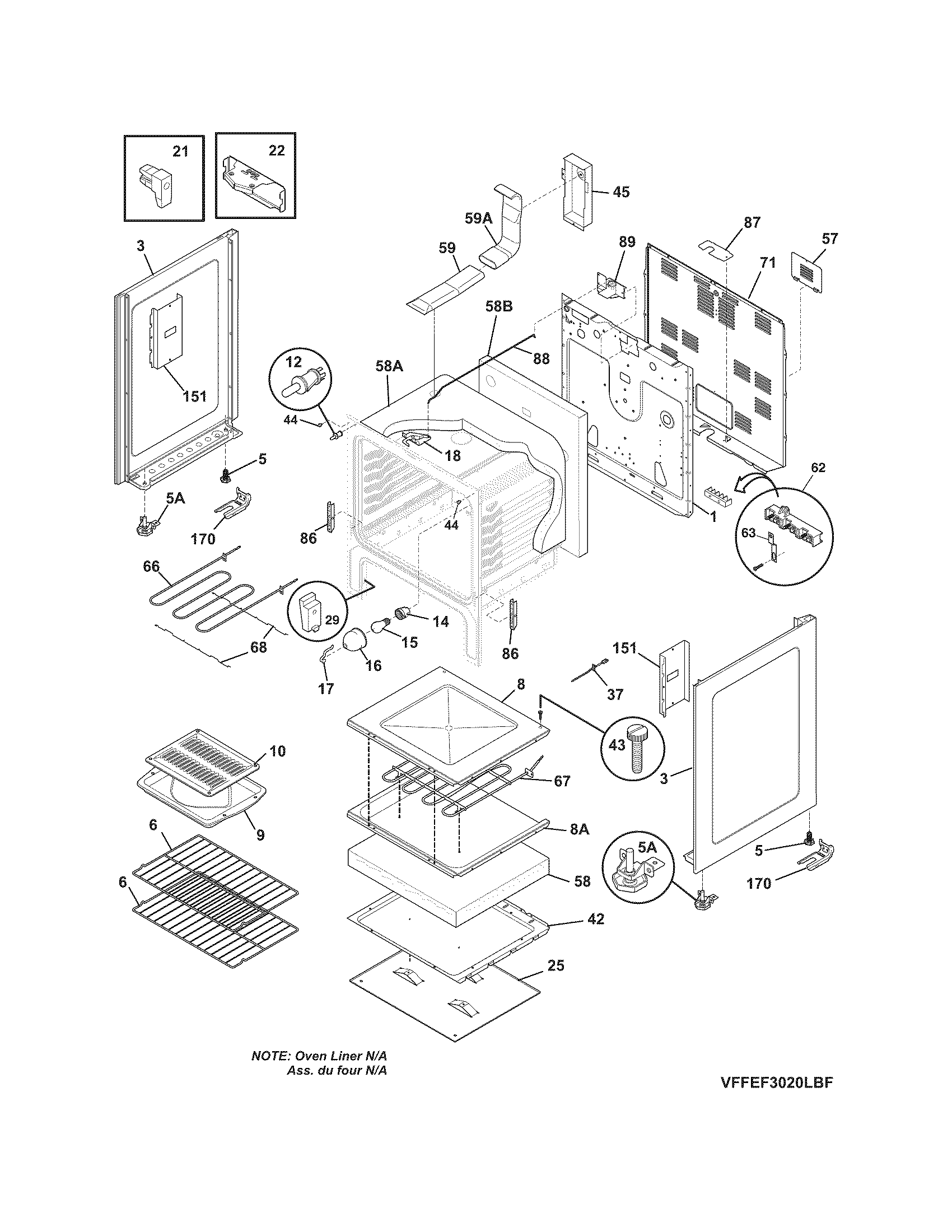 Crosley CRE3875PBA body diagram