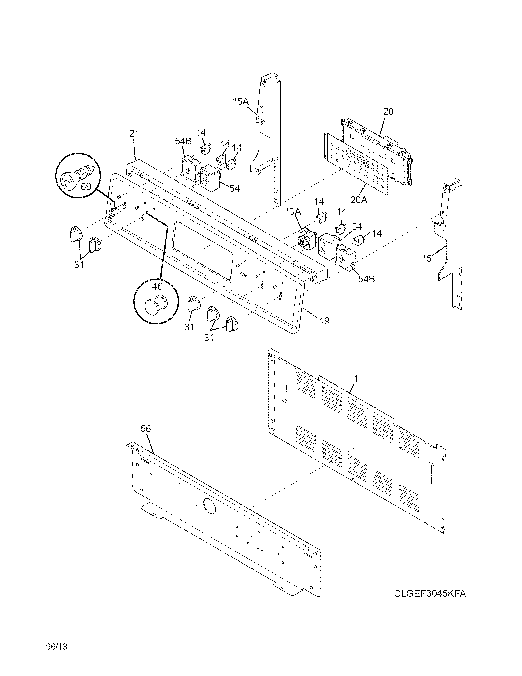 Crosley CCRE3870MSC backguard diagram