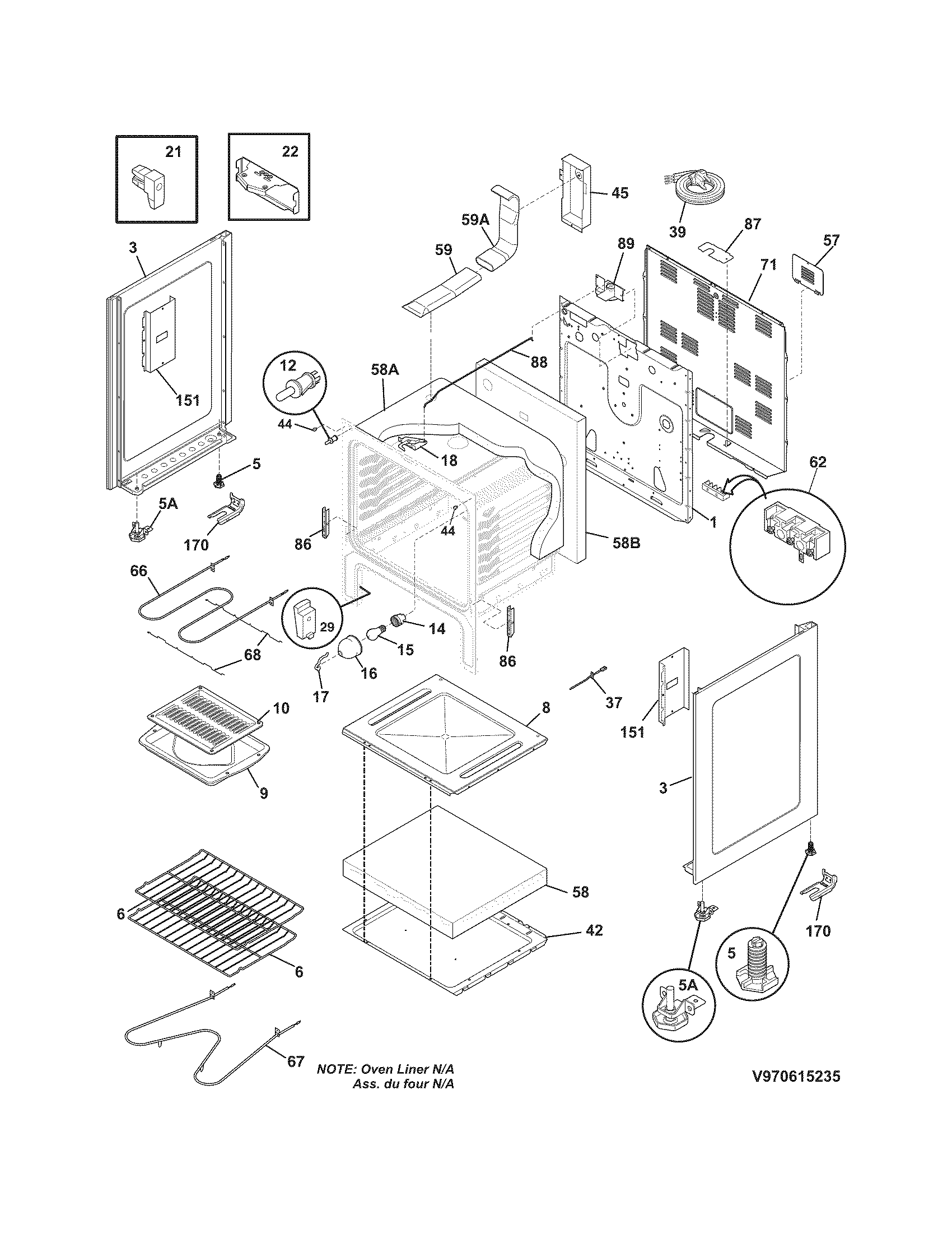Crosley CCRE3870MSC body diagram
