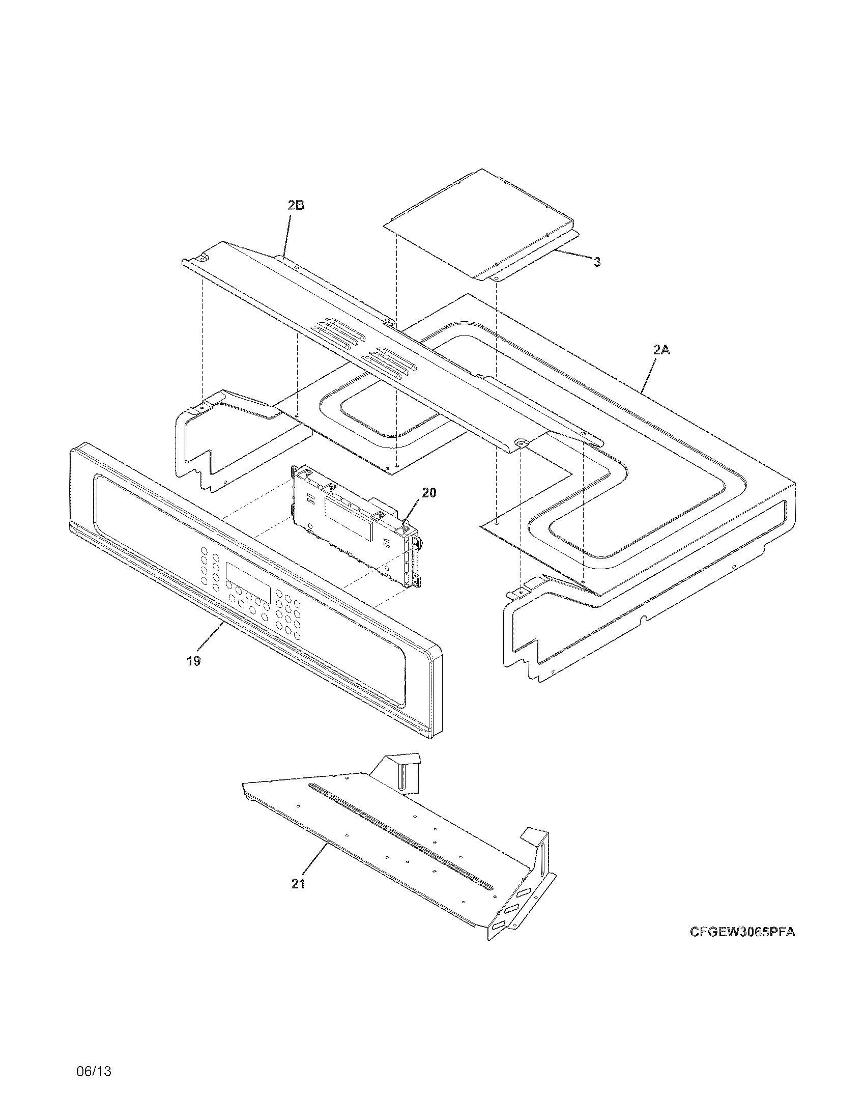 Frigidaire FGEW3065PWA control panel diagram