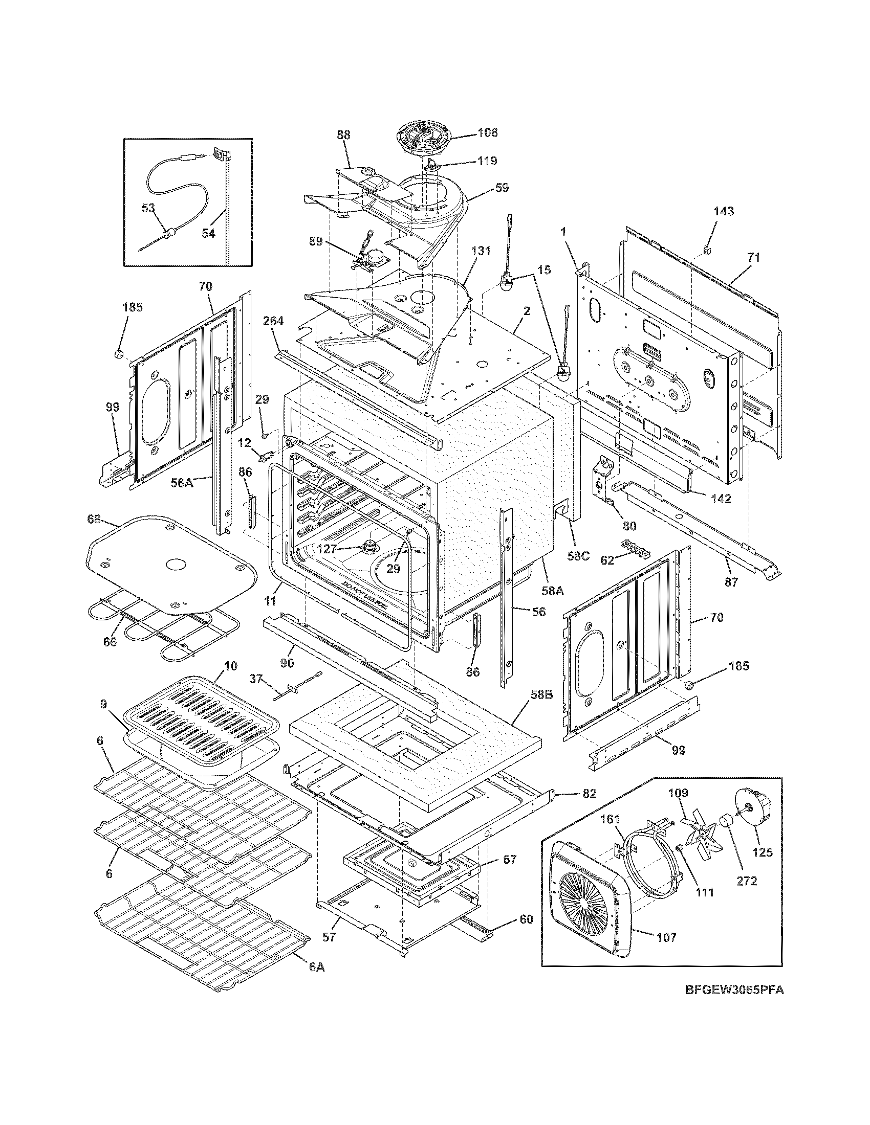 Frigidaire FGEW3065PWA body diagram