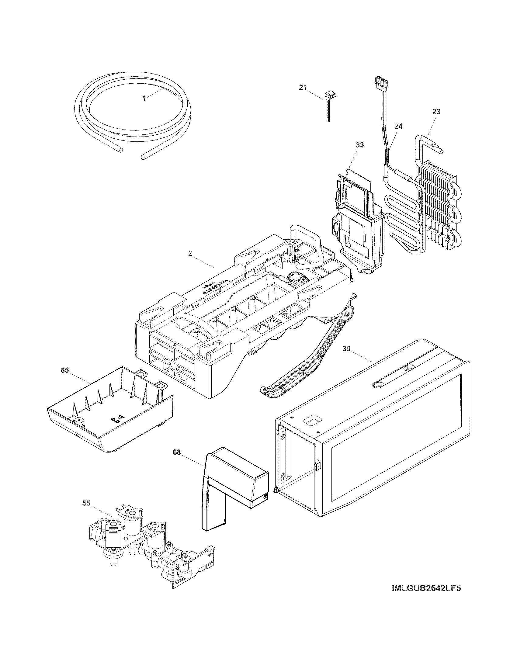 Frigidaire FGHB2844LFC ice maker diagram