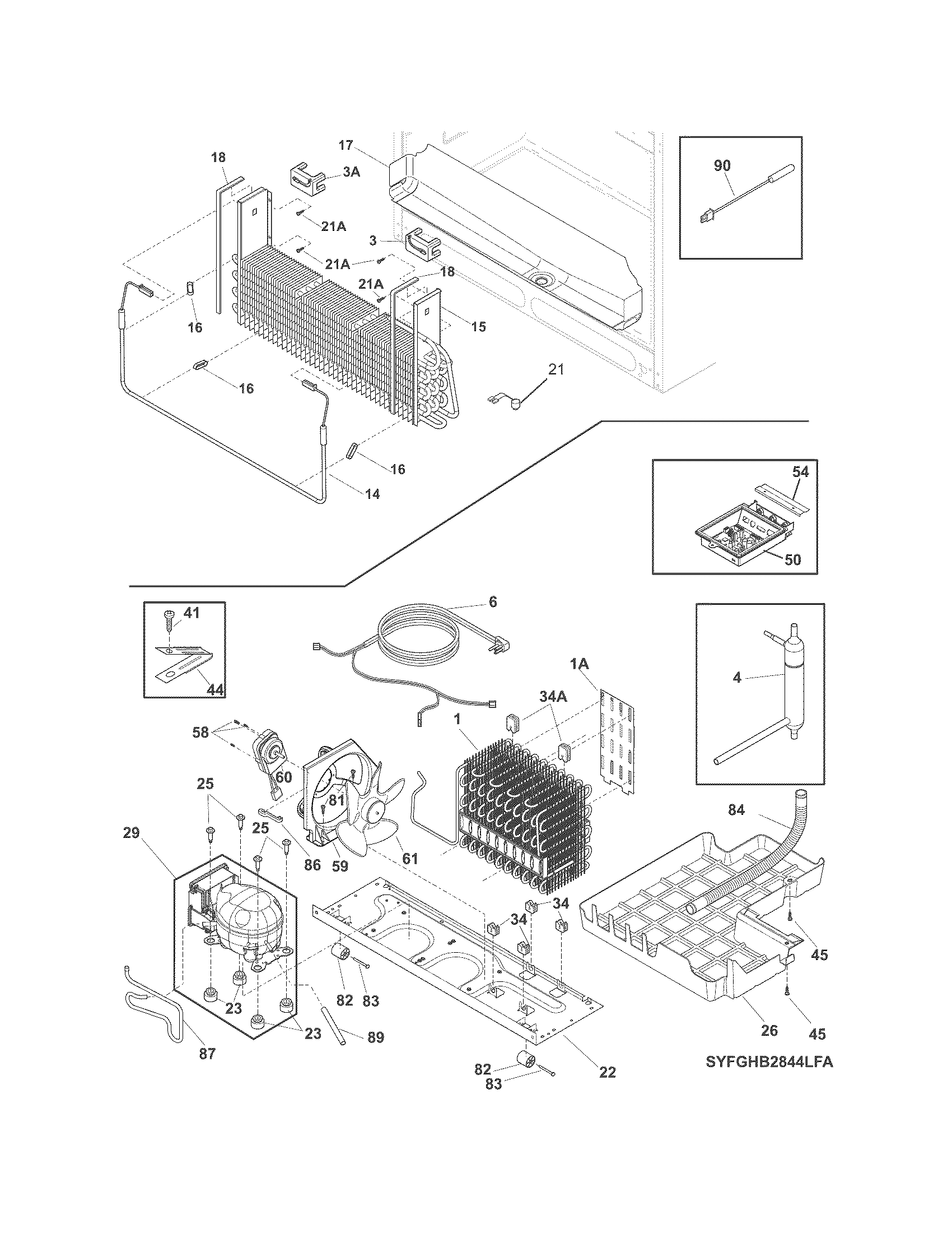 Frigidaire FGHB2844LFG cooling system diagram