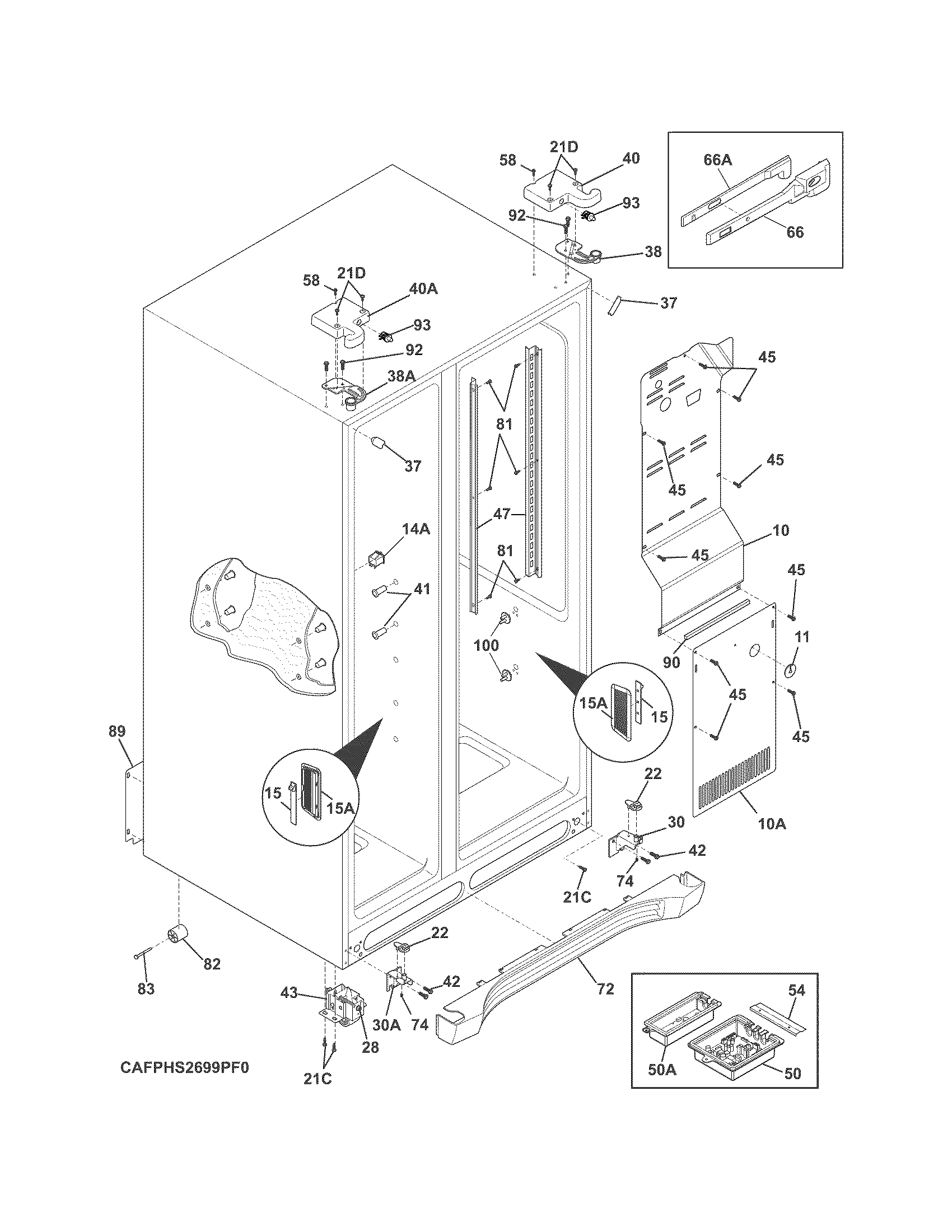 Frigidaire FGHS2655PF1 cabinet diagram