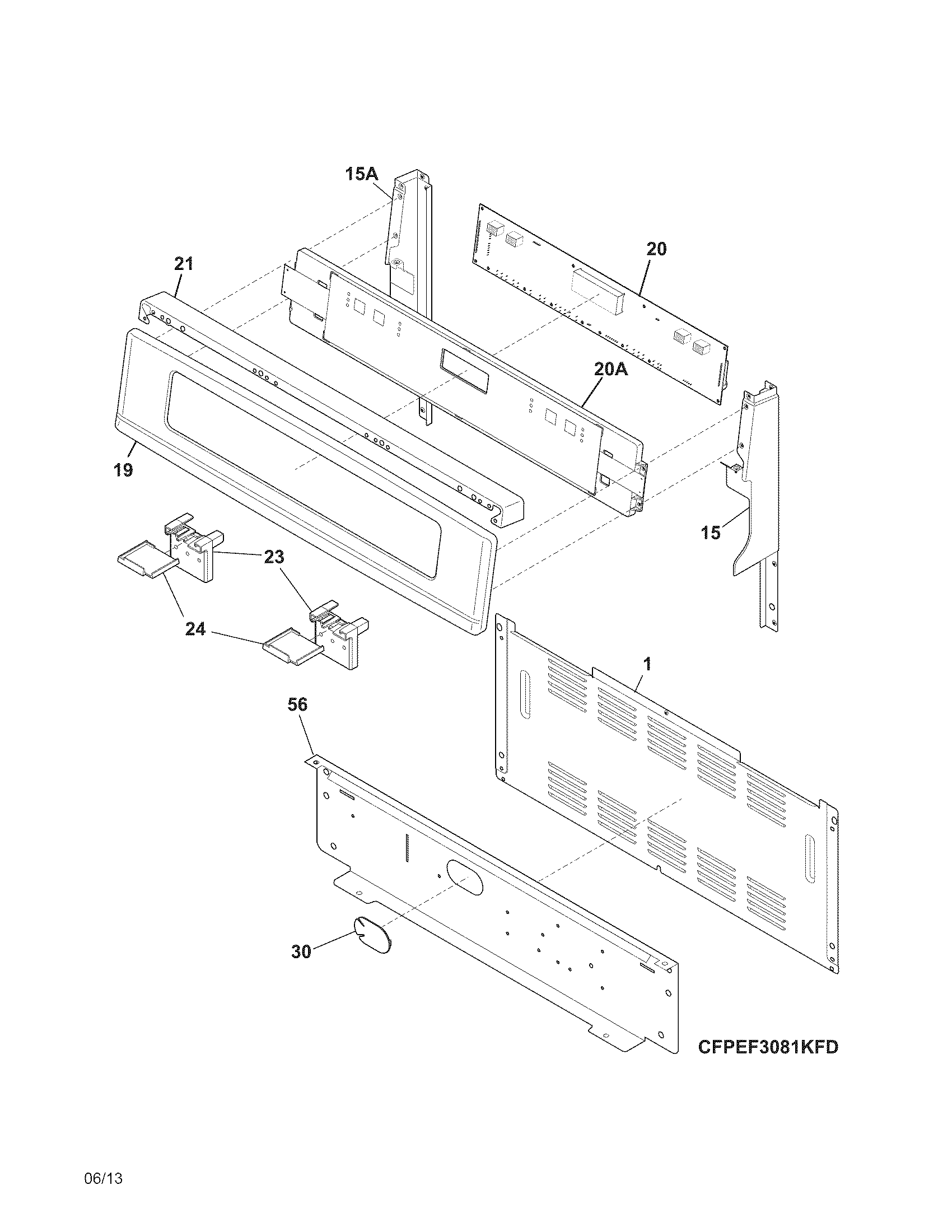 Frigidaire FPEF3081MFD backguard diagram