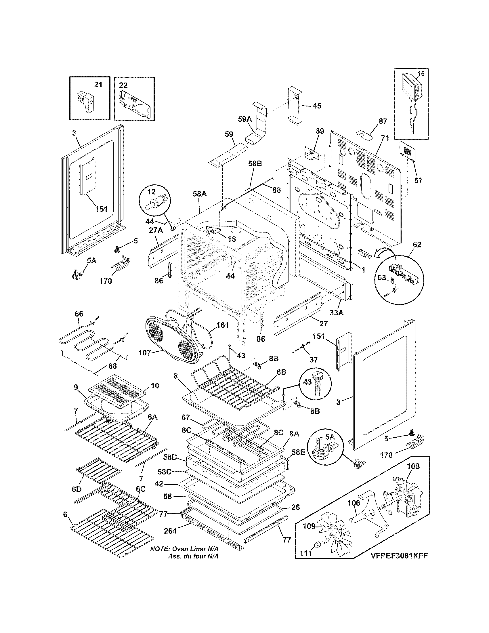 Frigidaire FPEF3081MFD body diagram